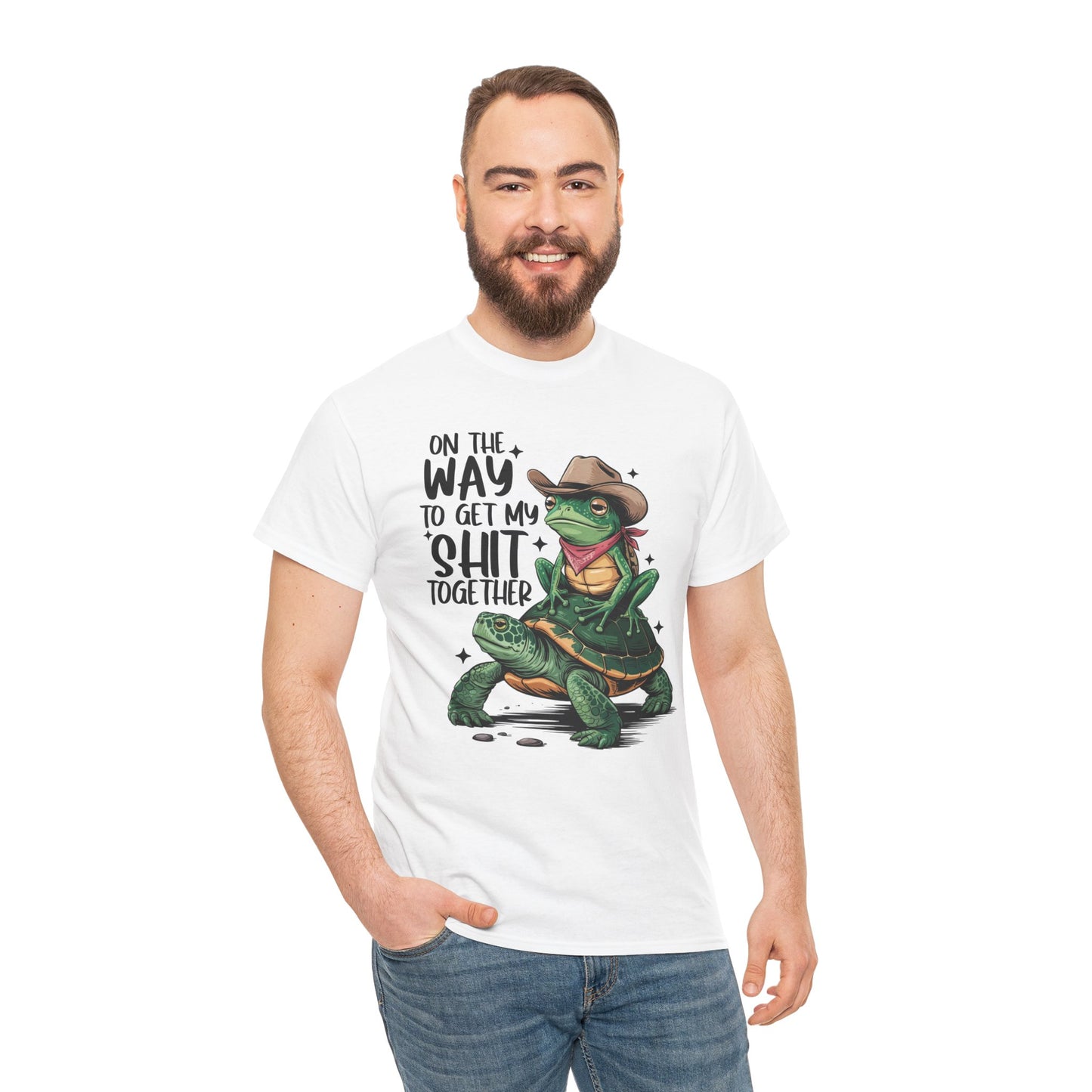 Graphic Tee - Frog Riding a Turtle On My Way To Get My Shit Together Tshirt