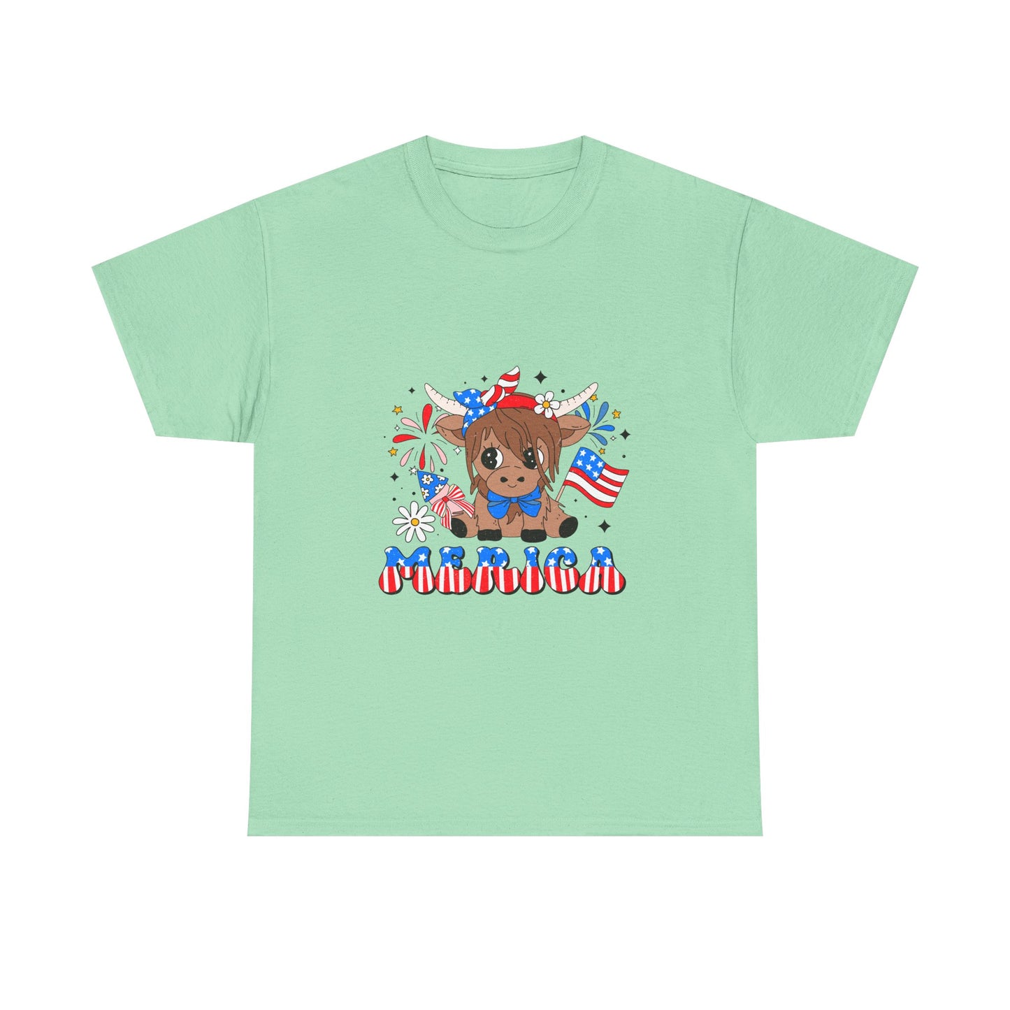 Patriotic Highland Cow T-shirt