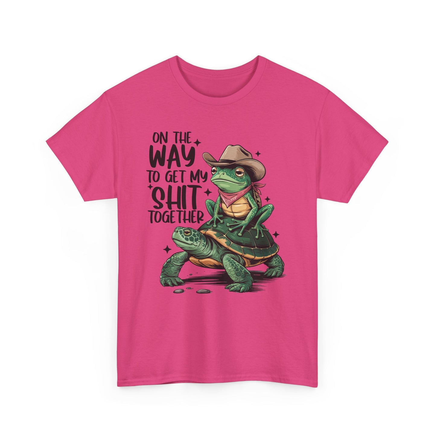 Graphic Tee - Frog Riding a Turtle On My Way To Get My Shit Together Tshirt
