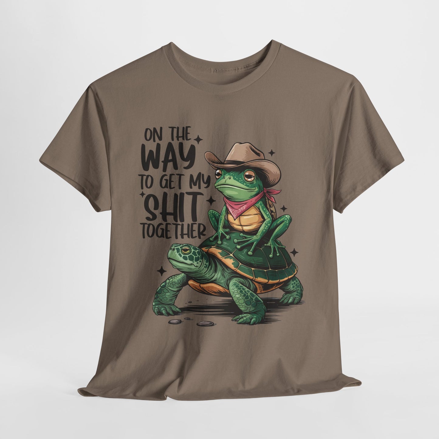 Graphic Tee - Frog Riding a Turtle On My Way To Get My Shit Together Tshirt