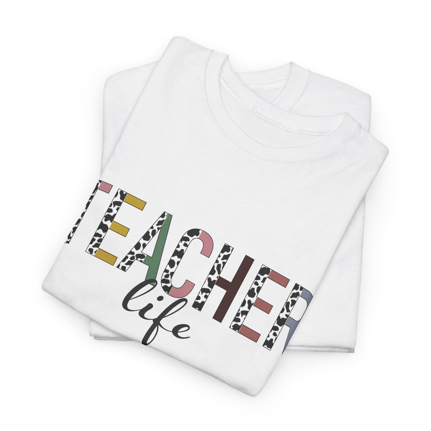 Teacher Life Unisex Heavy Cotton Tee – Perfect Gift for Educators, Back to School, Teacher Appreciation, Casual Wear, Gift