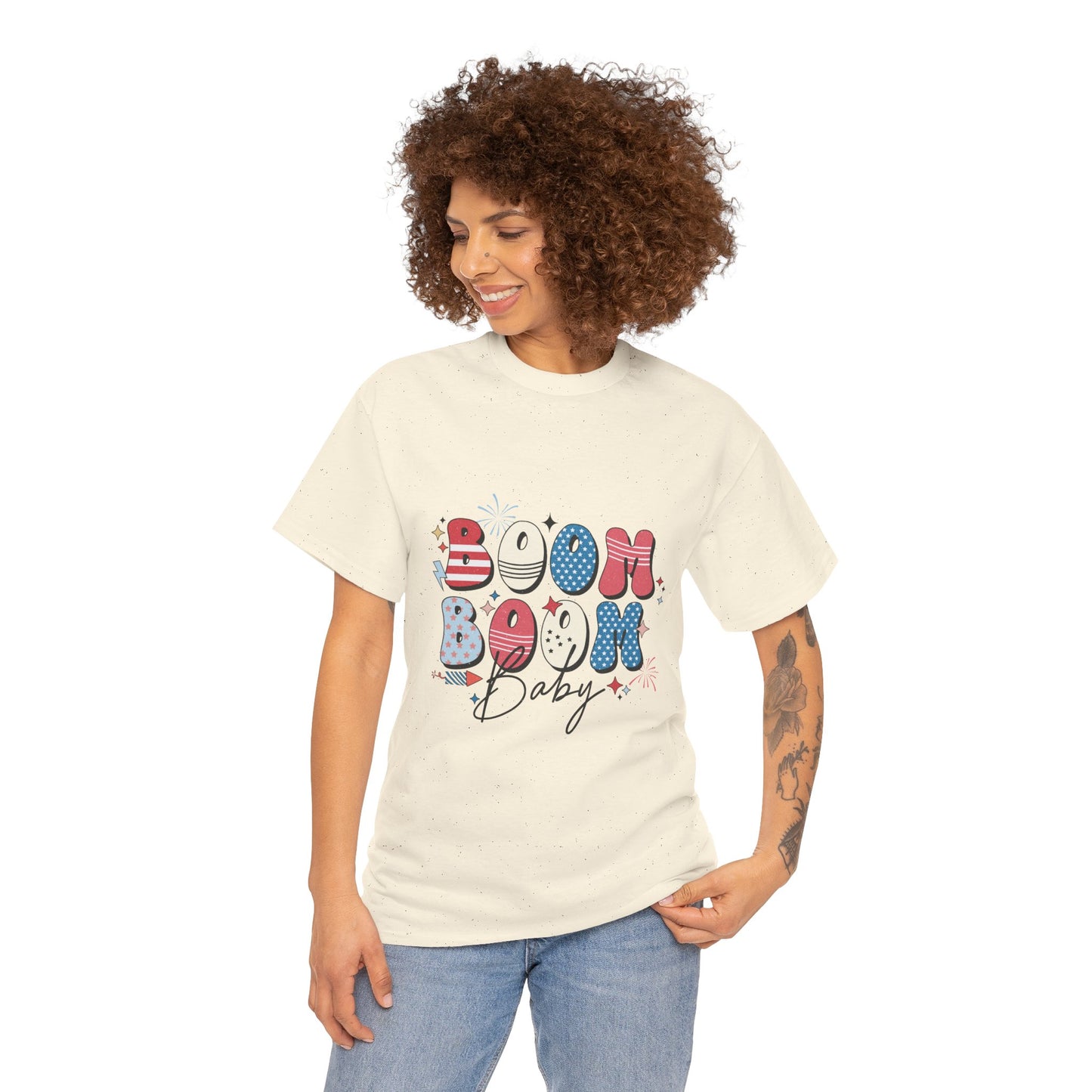 Celebrate Independence Day T-Shirt, Boom Boom Baby Tee, Fun Summer Shirt, Patriotic Apparel, Fourth of July Party Gift