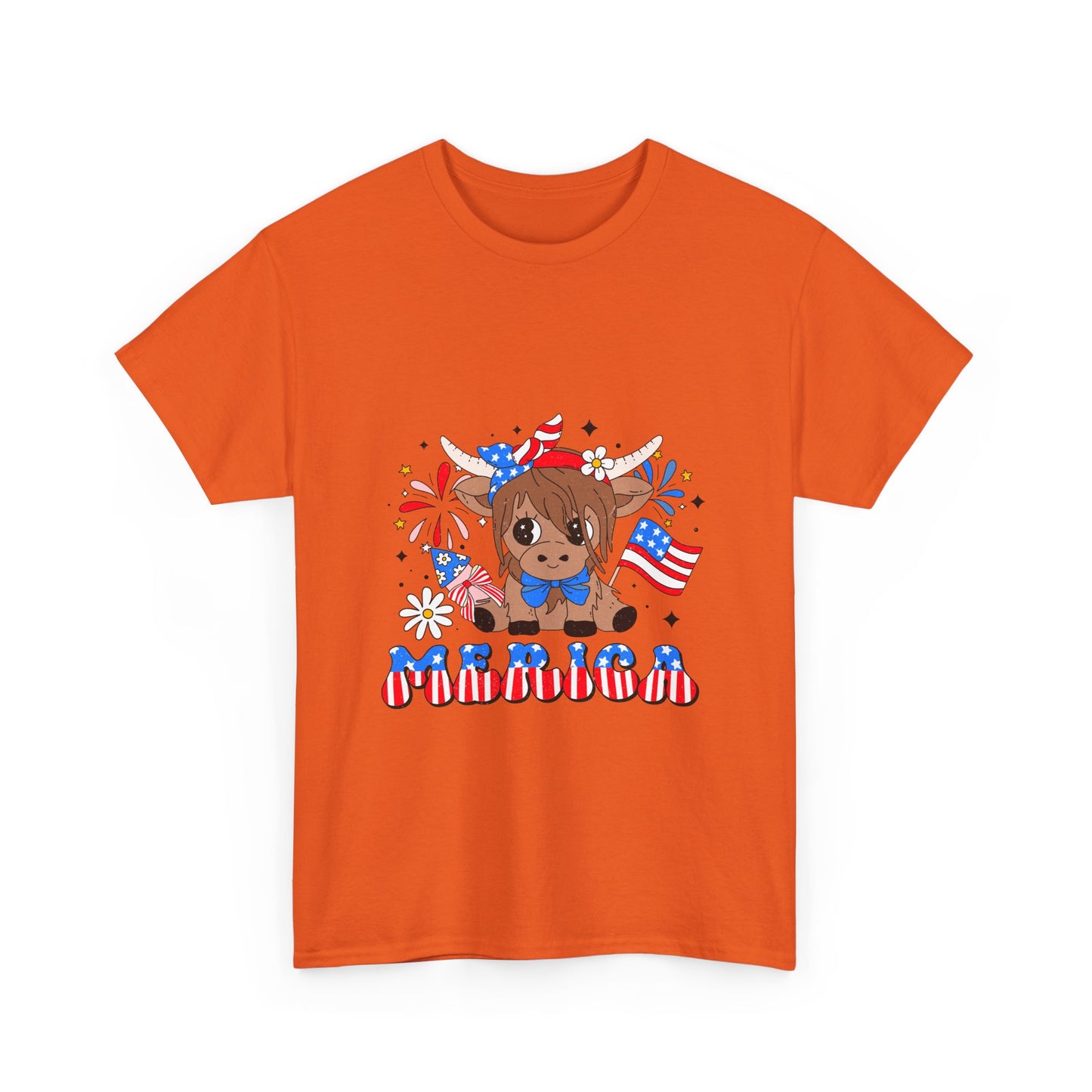 Patriotic Highland Cow T-shirt