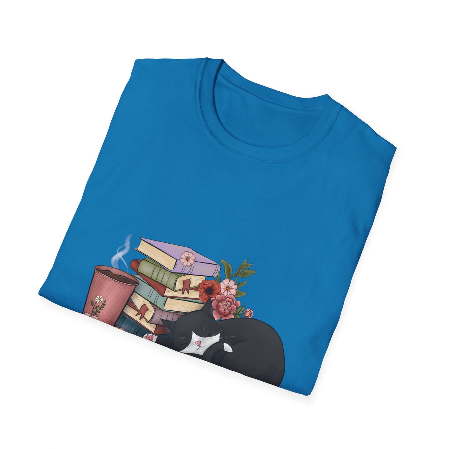 Coffee and Books Cat Tee