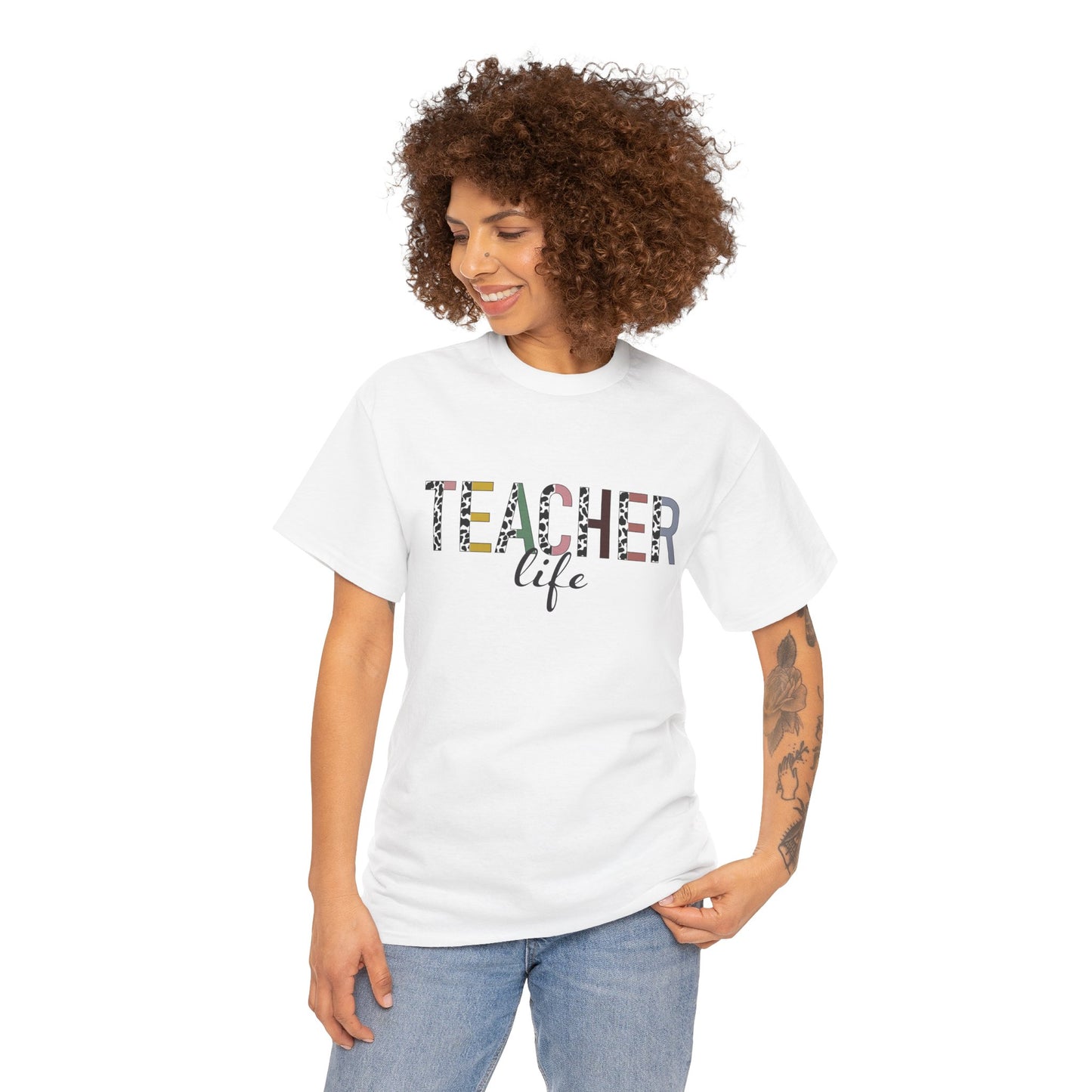 Teacher Life Unisex Heavy Cotton Tee – Perfect Gift for Educators, Back to School, Teacher Appreciation, Casual Wear, Gift