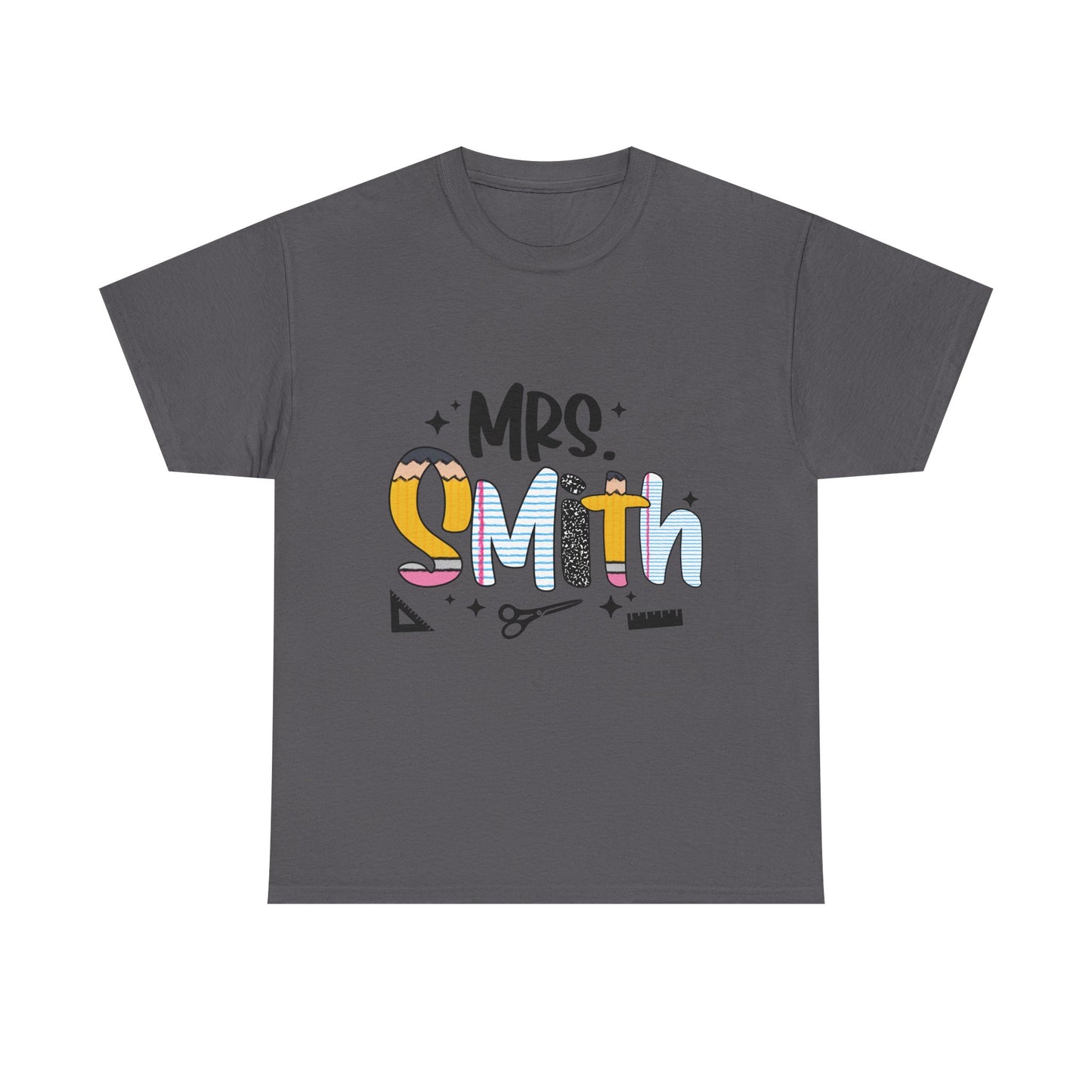 Custom Mrs. Smith Unisex Cotton Tee, Personalized Gift, Bridal Shower T-Shirt, Wedding Celebration, Newlywed Gift