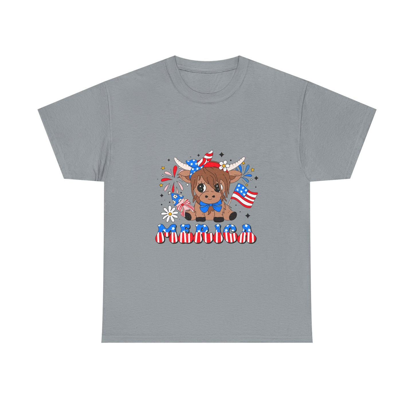 Patriotic Highland Cow T-shirt