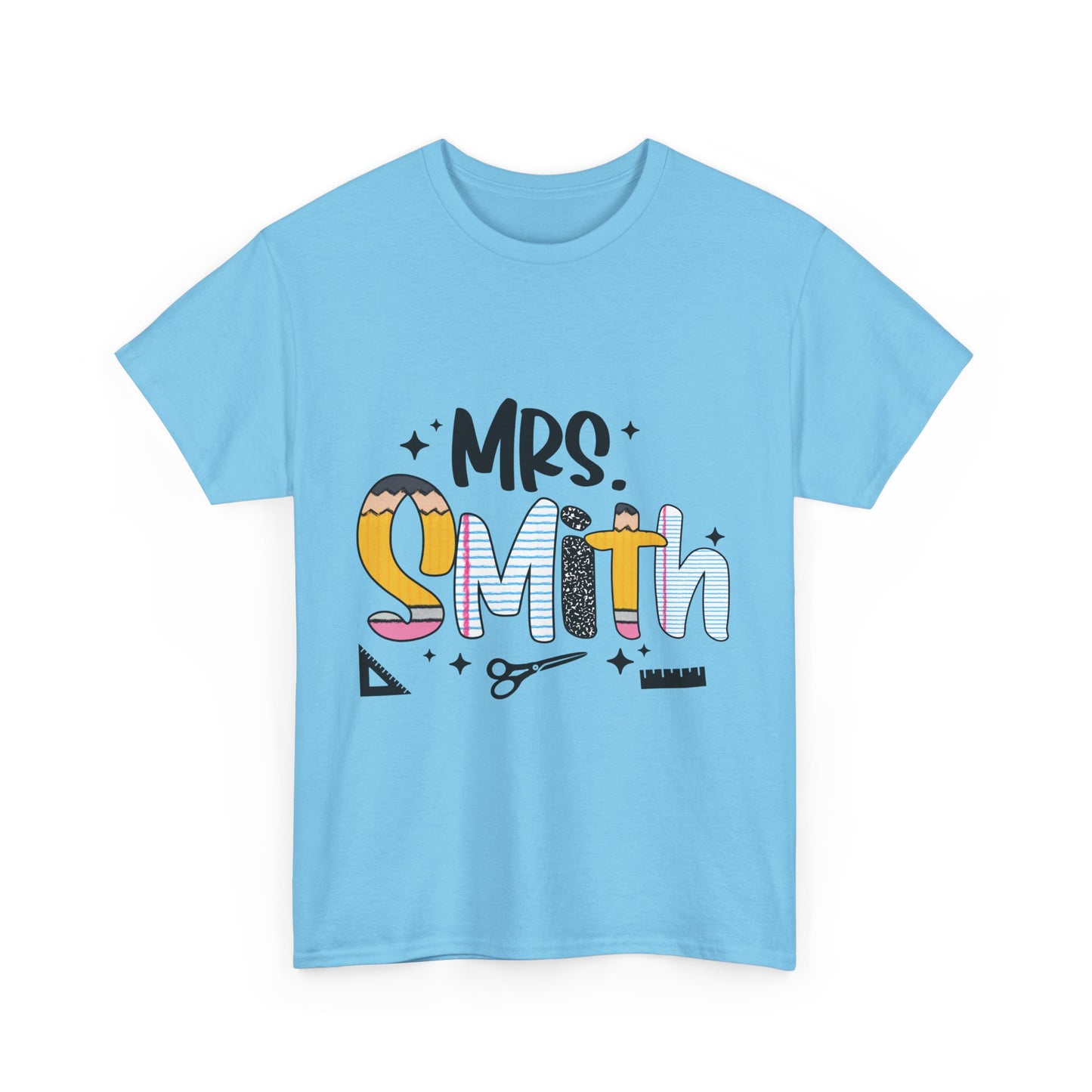 Custom Mrs. Smith Unisex Cotton Tee, Personalized Gift, Bridal Shower T-Shirt, Wedding Celebration, Newlywed Gift