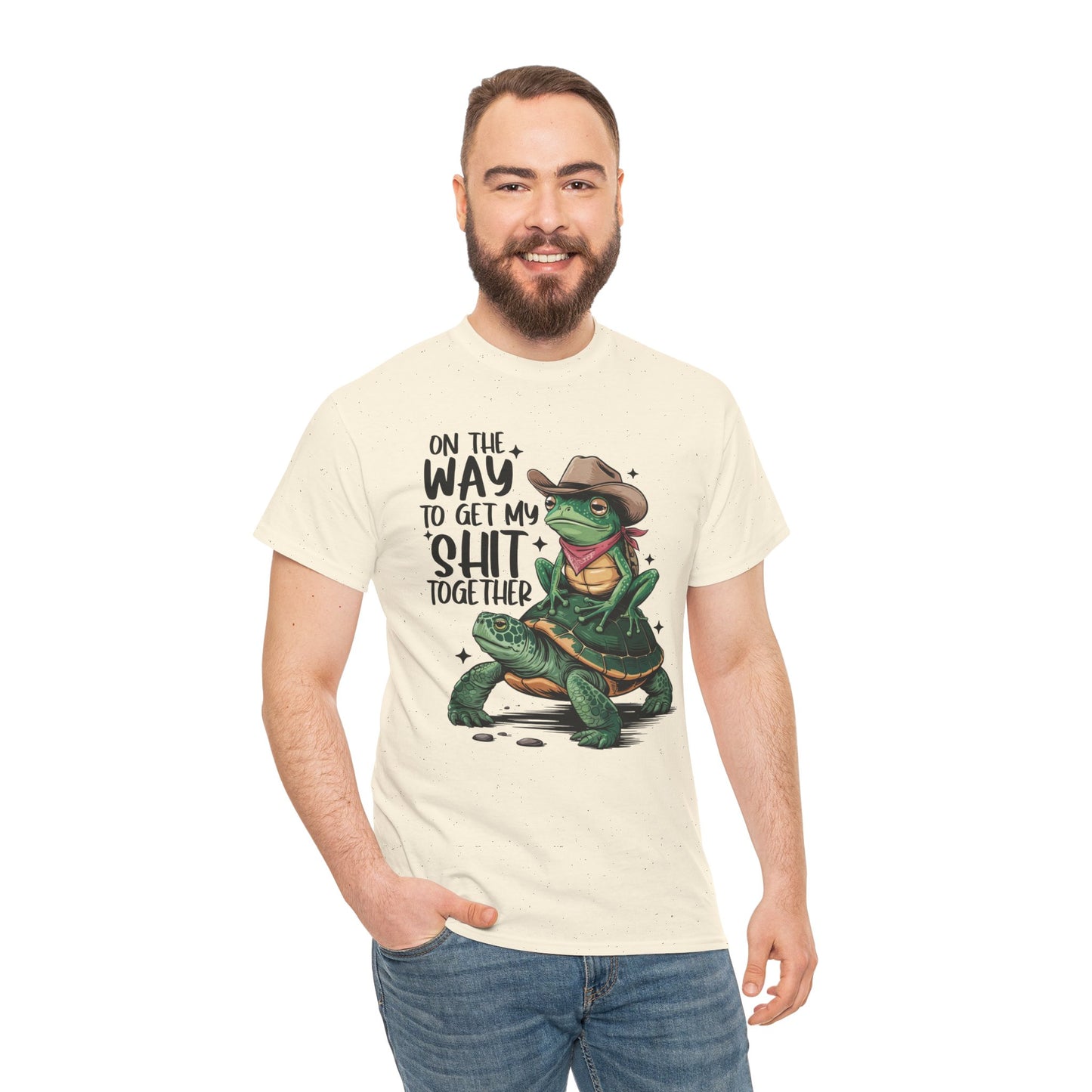 Graphic Tee - Frog Riding a Turtle On My Way To Get My Shit Together Tshirt