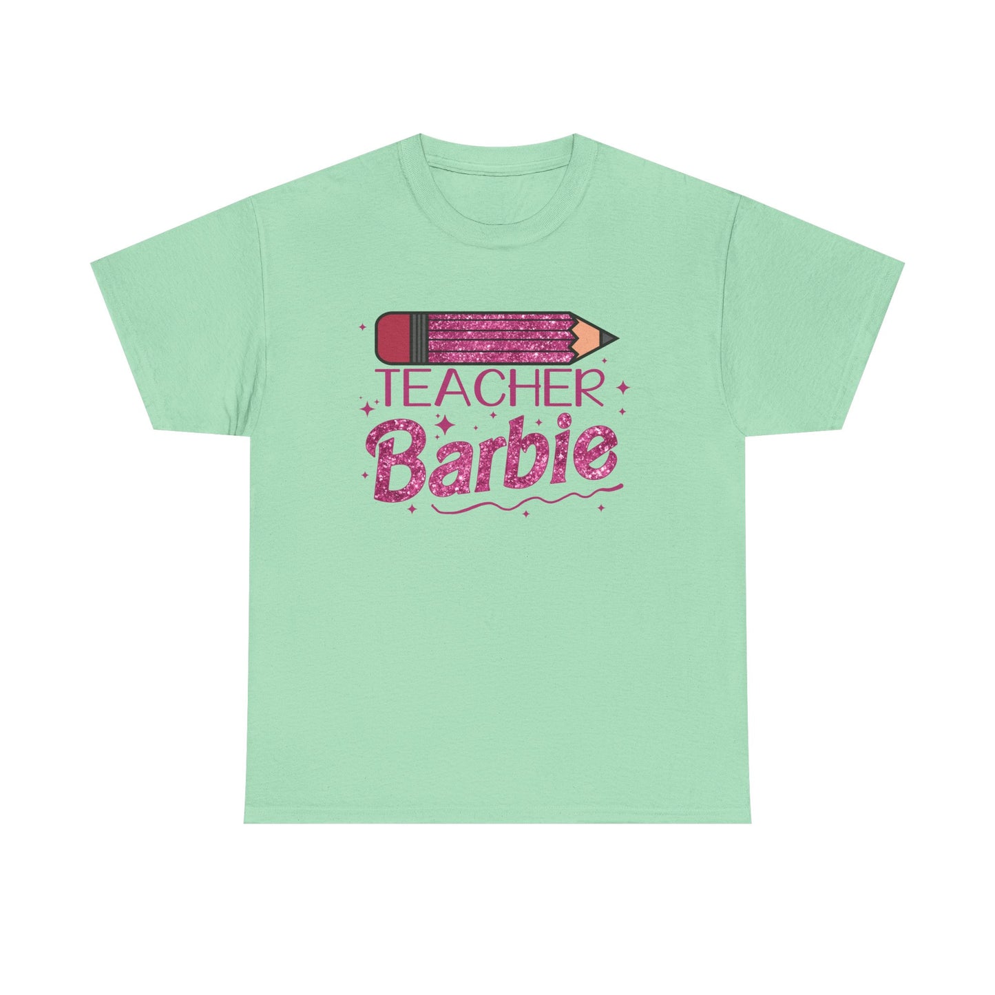 Pink Glittery Pencil Teacher Barbie T-Shirt