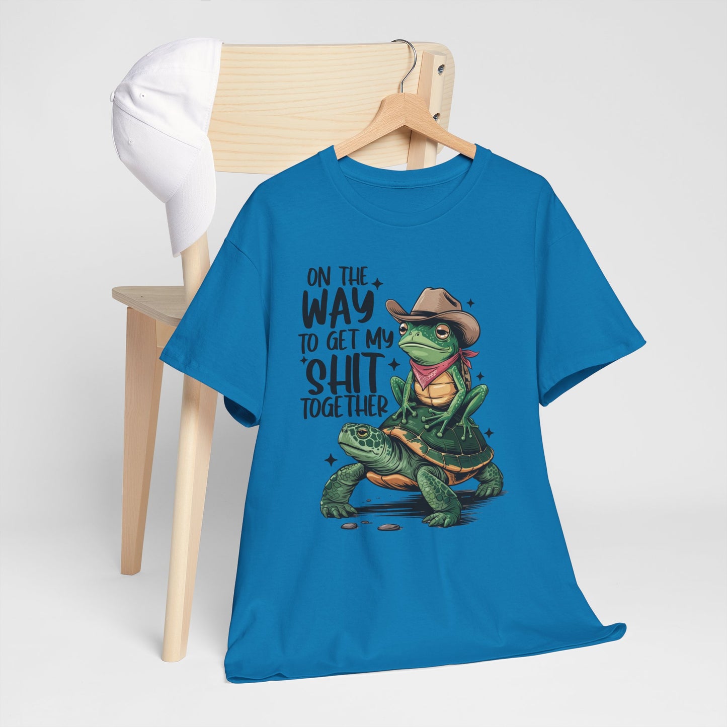 Graphic Tee - Frog Riding a Turtle On My Way To Get My Shit Together Tshirt