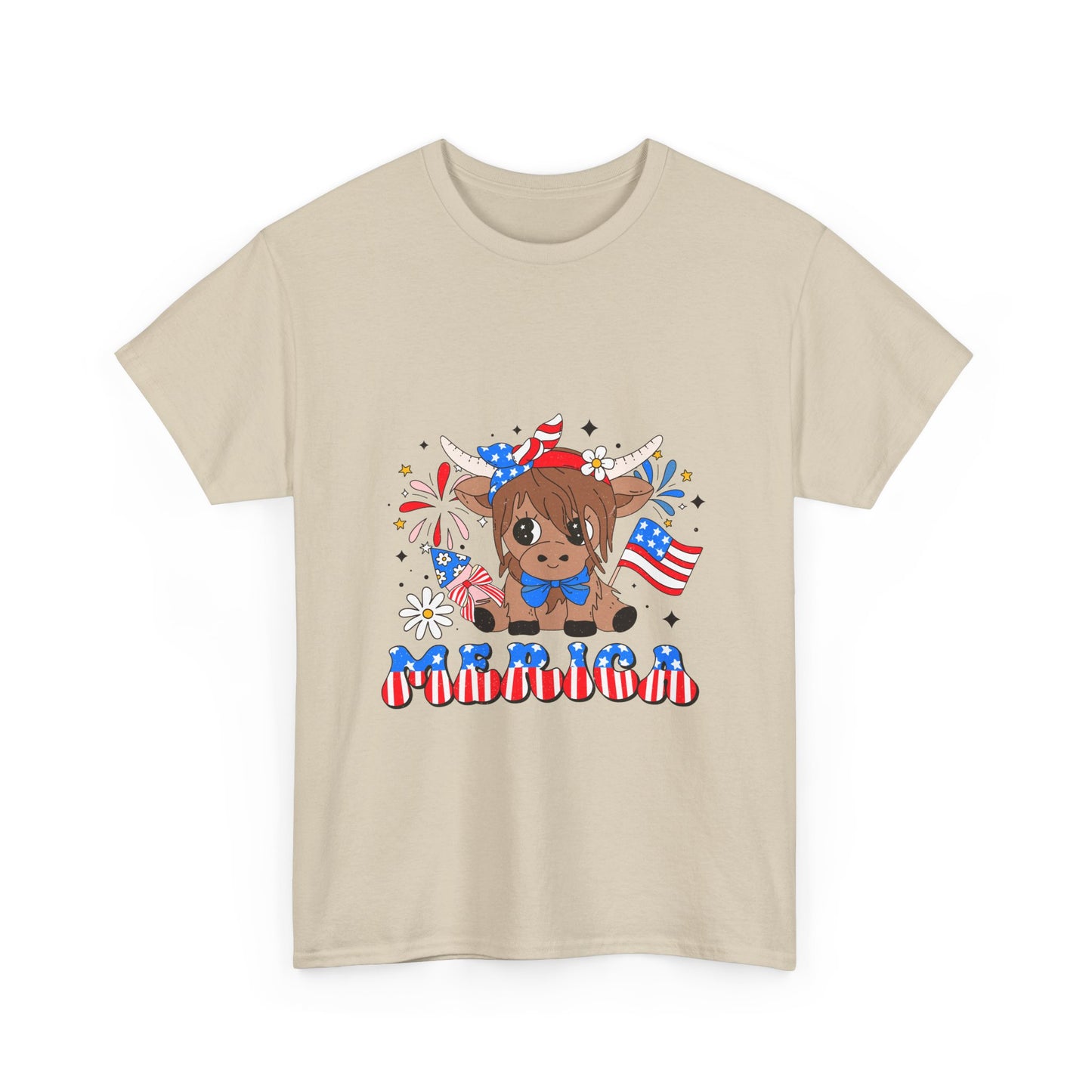 Patriotic Highland Cow T-shirt