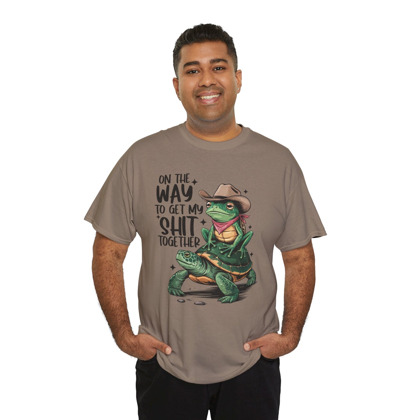 Graphic Tee - Frog Riding a Turtle On My Way To Get My Shit Together Tshirt