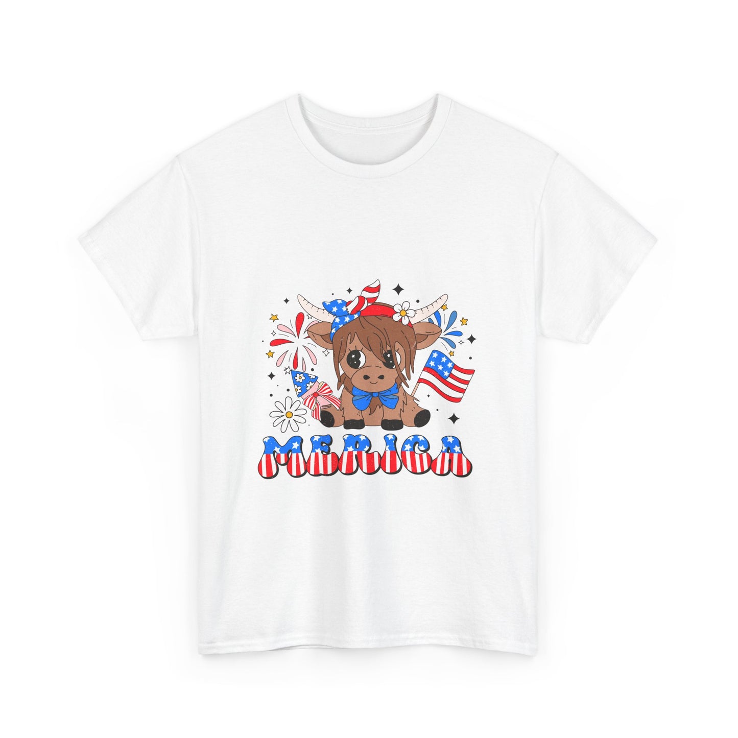 Patriotic Highland Cow T-shirt