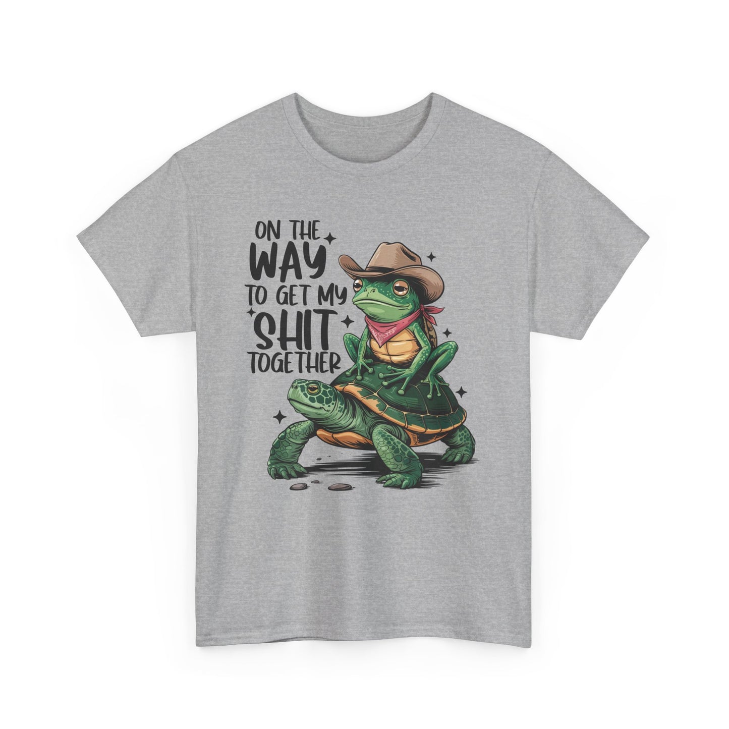 Graphic Tee - Frog Riding a Turtle On My Way To Get My Shit Together Tshirt