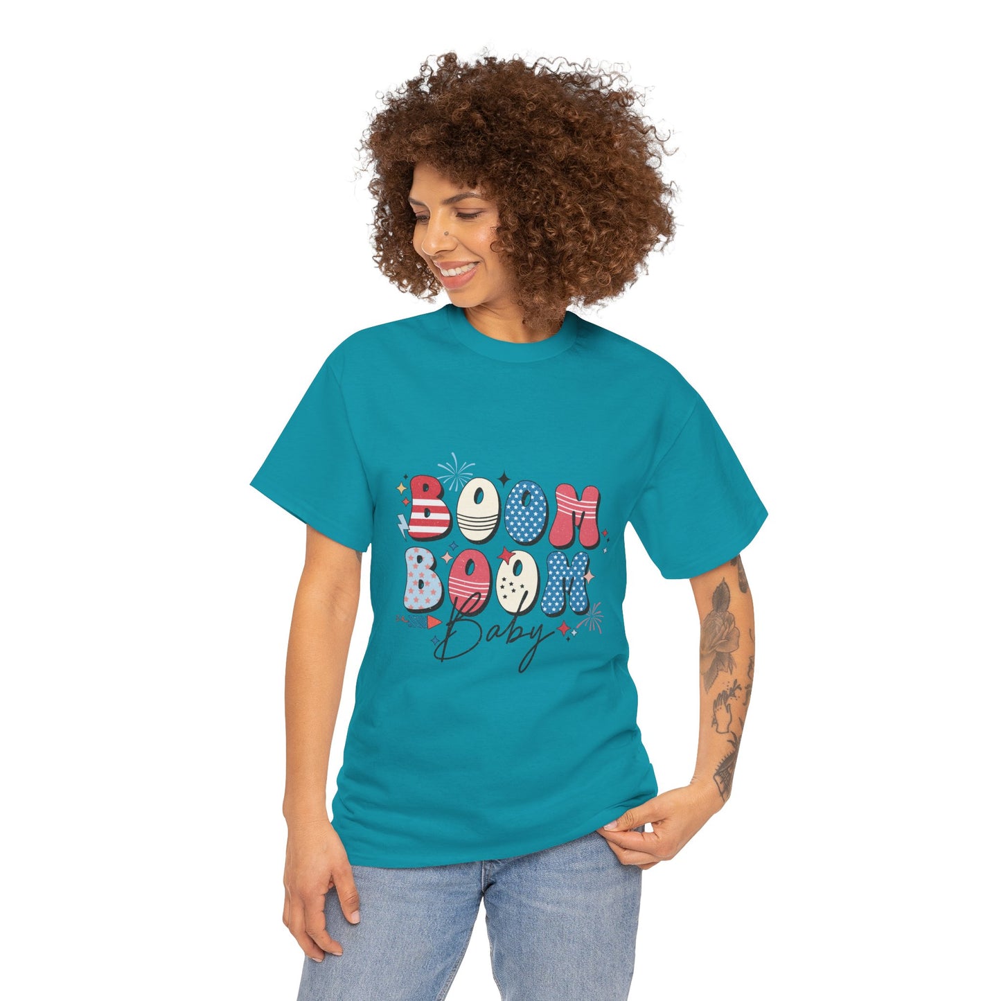 Celebrate Independence Day T-Shirt, Boom Boom Baby Tee, Fun Summer Shirt, Patriotic Apparel, Fourth of July Party Gift