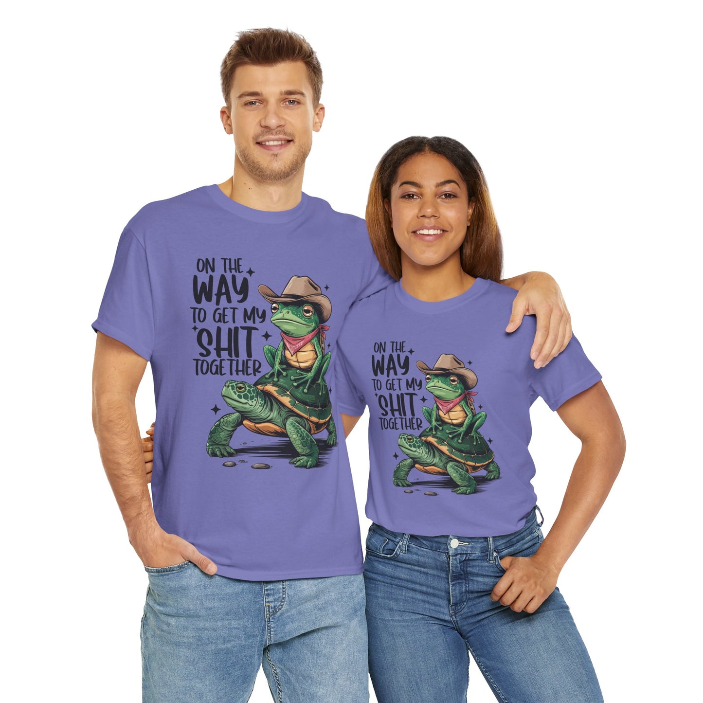 Graphic Tee - Frog Riding a Turtle On My Way To Get My Shit Together Tshirt