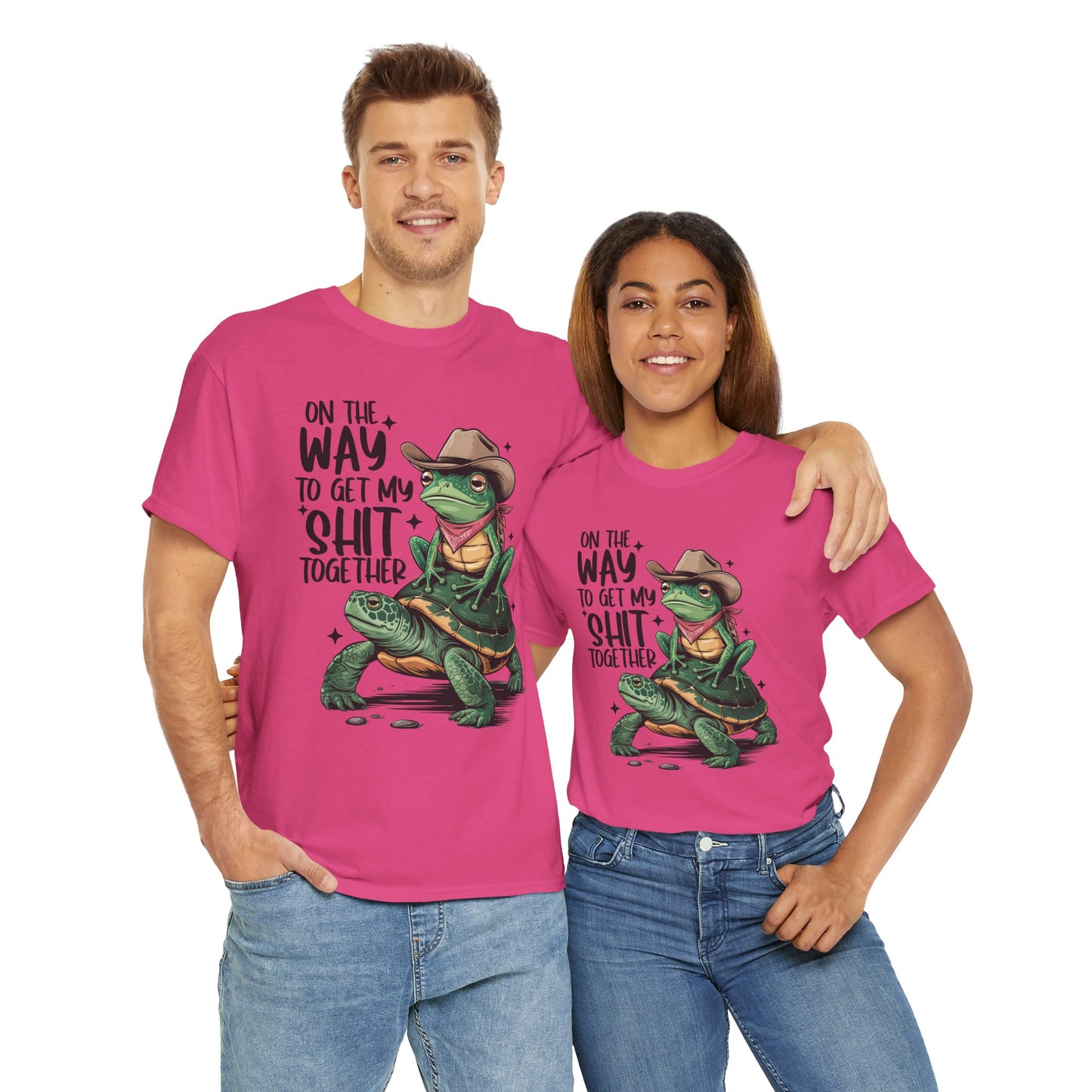 Graphic Tee - Frog Riding a Turtle On My Way To Get My Shit Together Tshirt