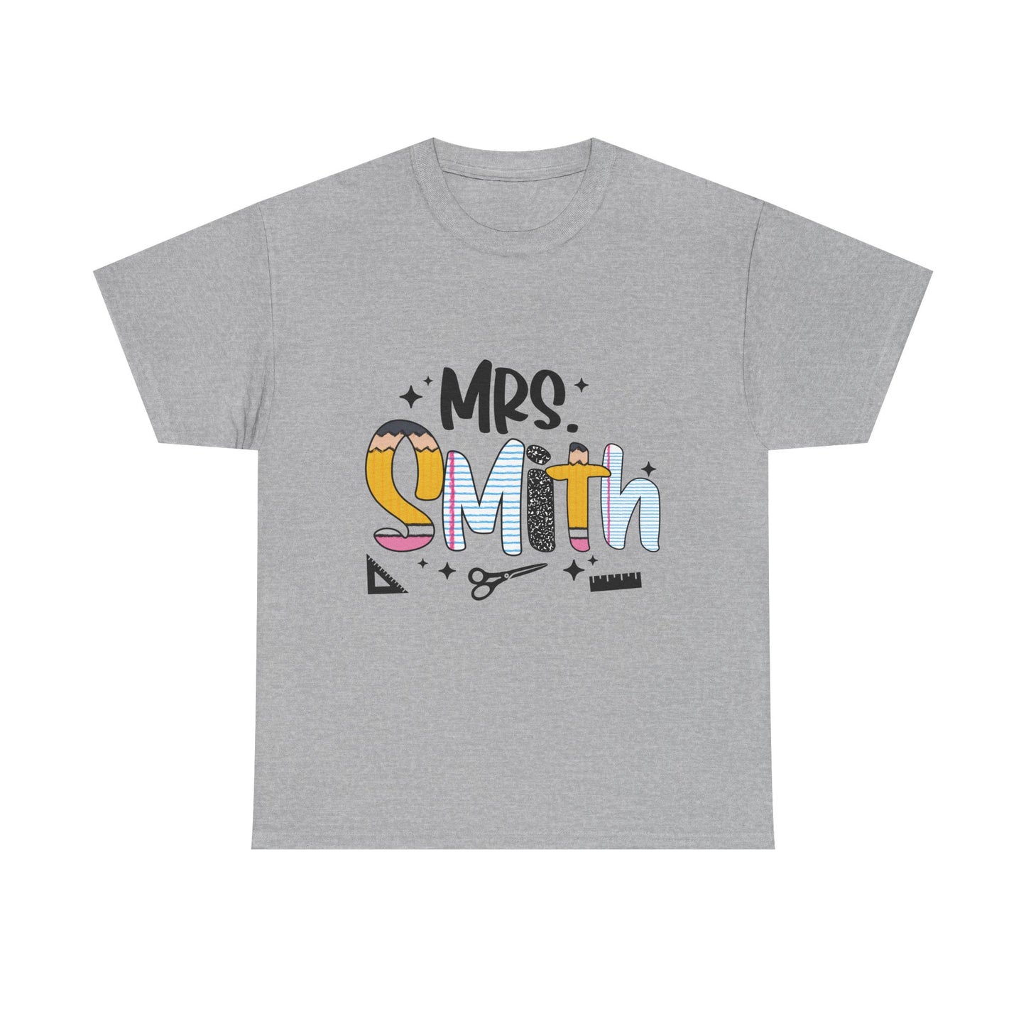 Custom Mrs. Smith Unisex Cotton Tee, Personalized Gift, Bridal Shower T-Shirt, Wedding Celebration, Newlywed Gift