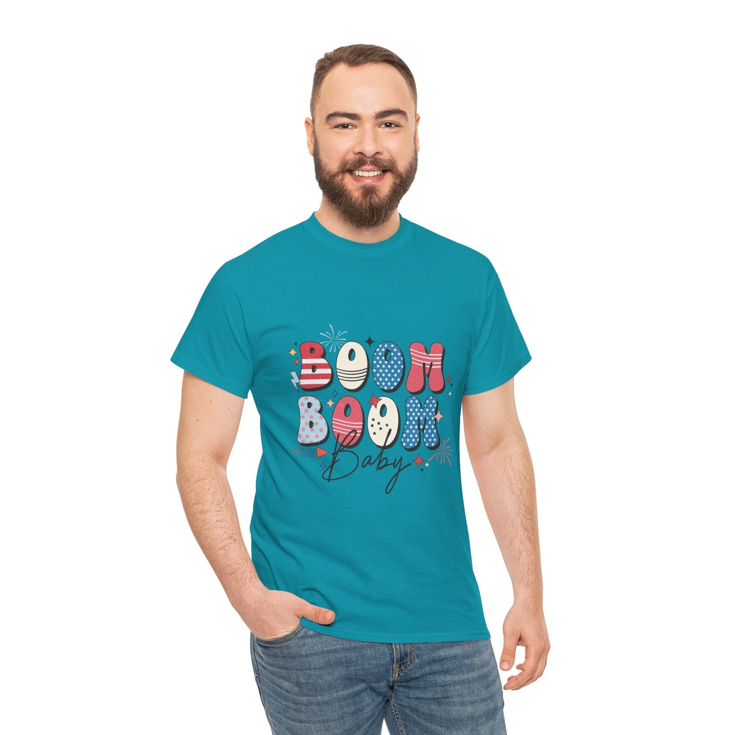Celebrate Independence Day T-Shirt, Boom Boom Baby Tee, Fun Summer Shirt, Patriotic Apparel, Fourth of July Party Gift