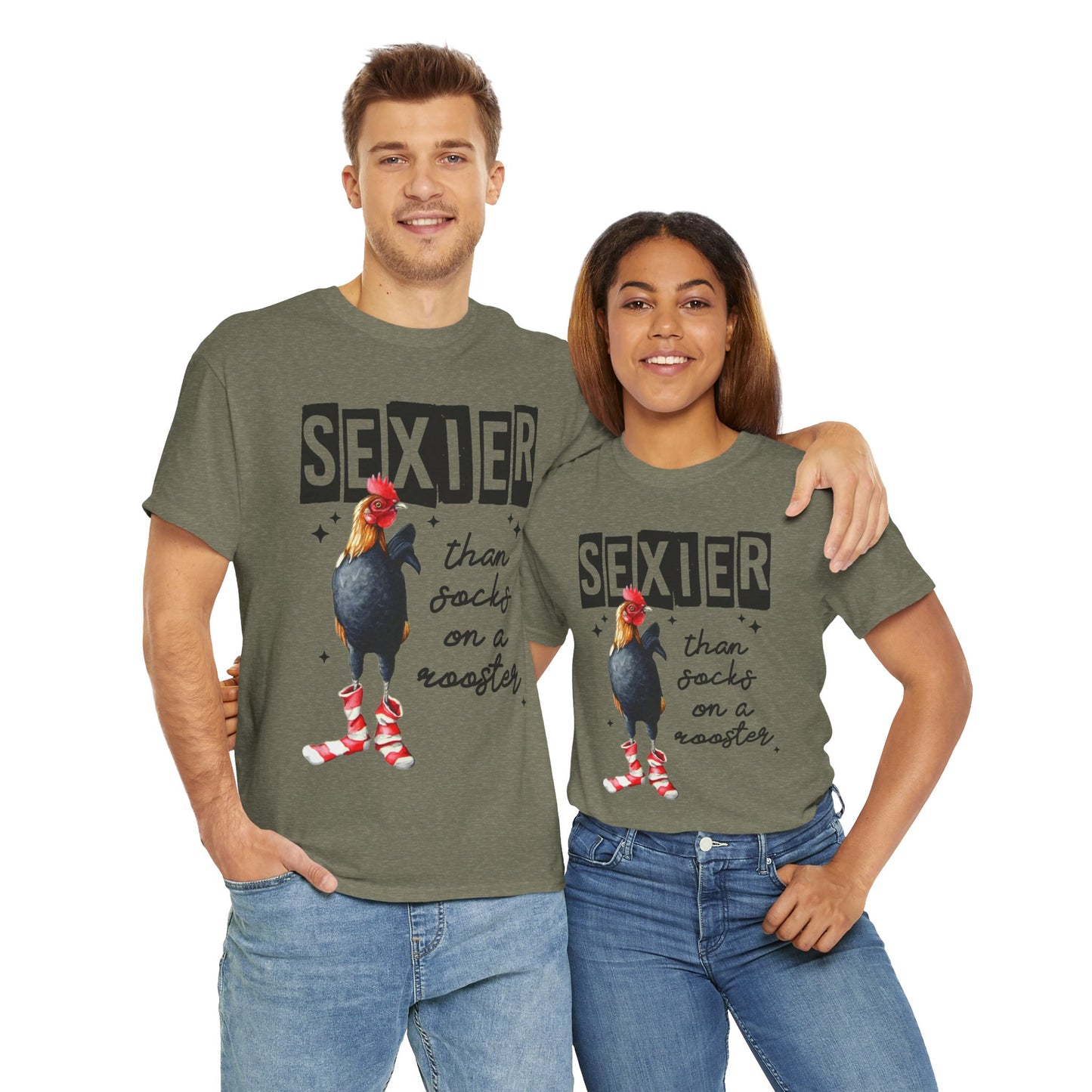 Funny Chicken Tee, Sexier than Socks on a Rooster Shirt, Quirky Graphic Tee, Unisex Humor T-Shirt, Gift for Animal Lovers