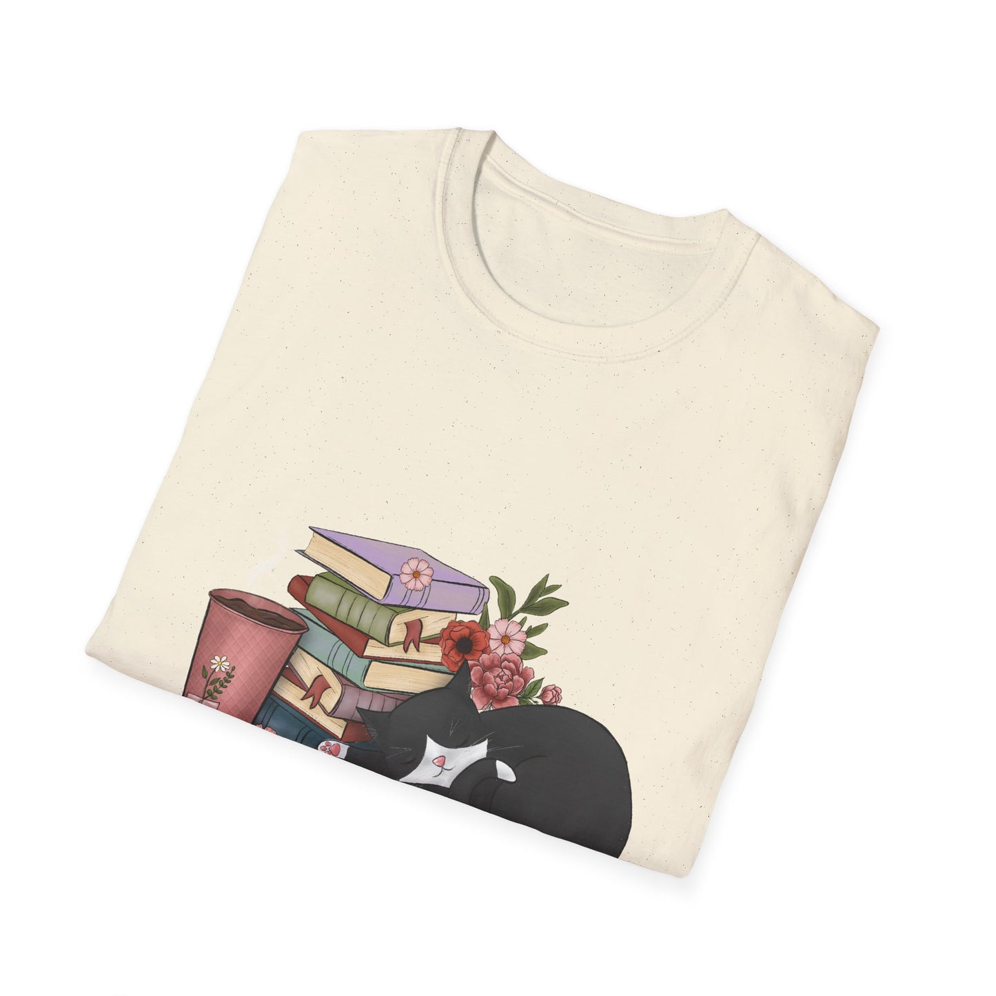 Coffee and Books Cat Tee