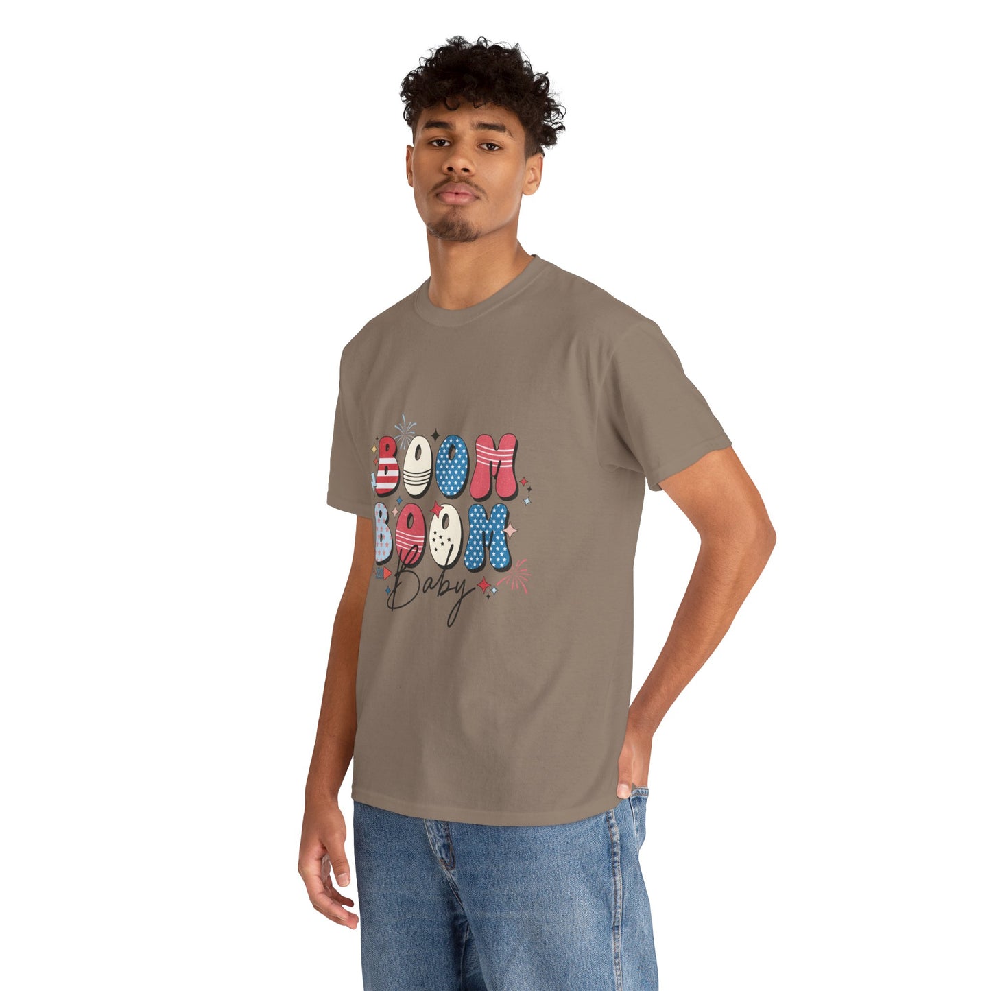 Celebrate Independence Day T-Shirt, Boom Boom Baby Tee, Fun Summer Shirt, Patriotic Apparel, Fourth of July Party Gift