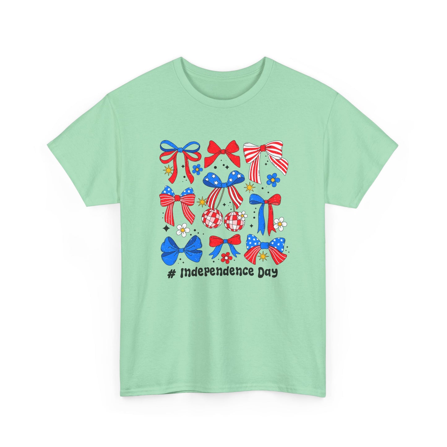 Patriotic Bow Graphic Tee for Independence Day