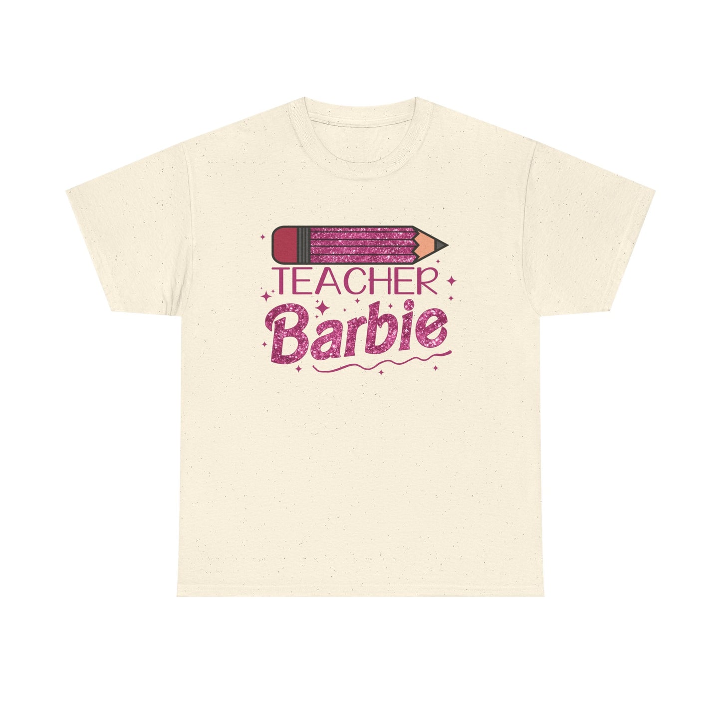Pink Glittery Pencil Teacher Barbie T-Shirt