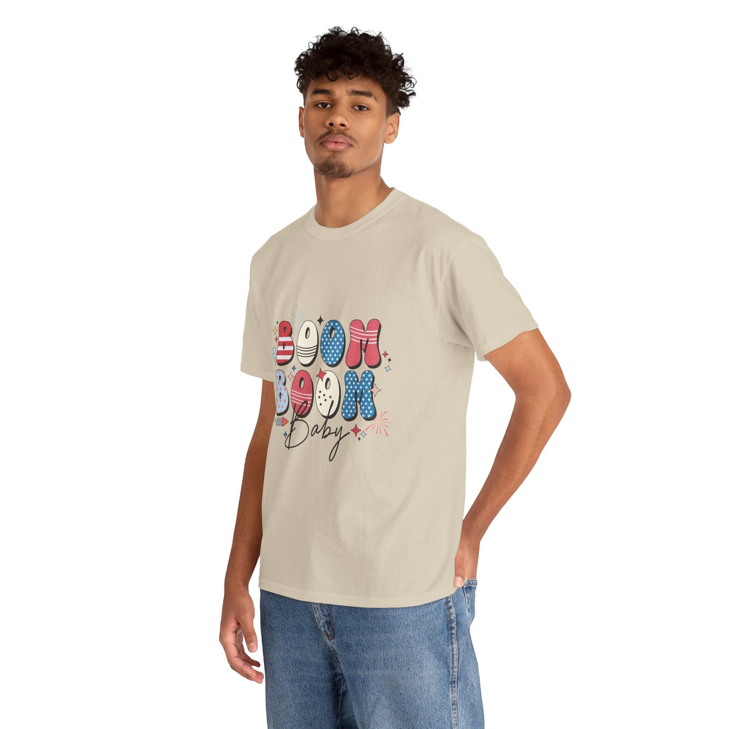 Celebrate Independence Day T-Shirt, Boom Boom Baby Tee, Fun Summer Shirt, Patriotic Apparel, Fourth of July Party Gift
