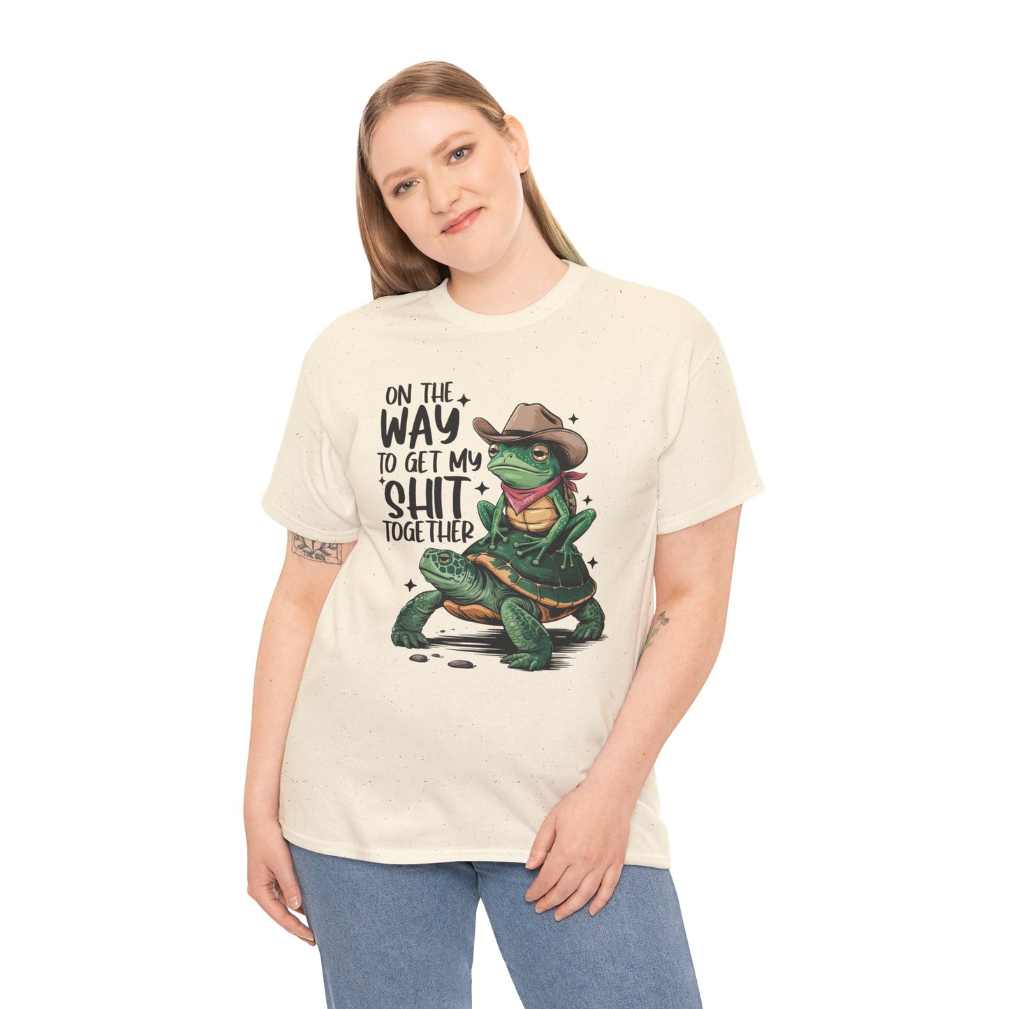 Graphic Tee - Frog Riding a Turtle On My Way To Get My Shit Together Tshirt