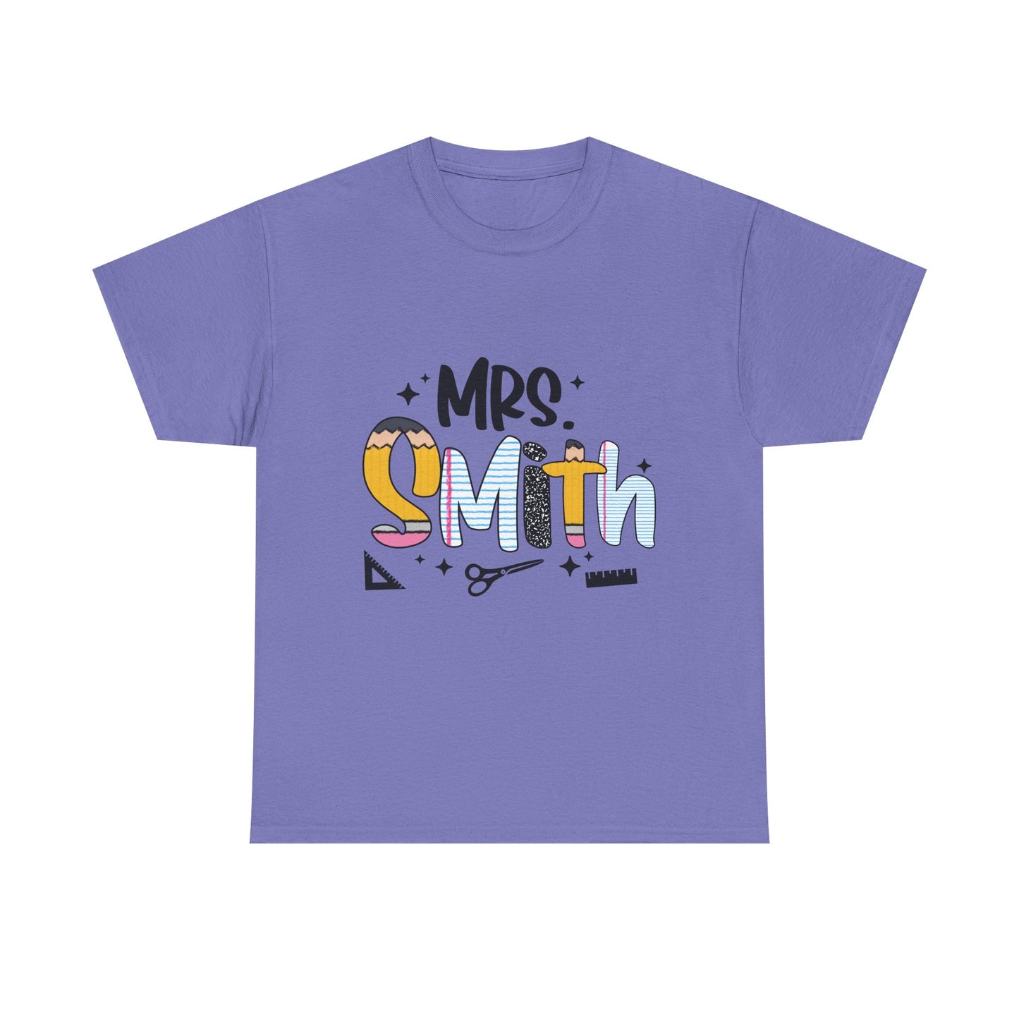 Custom Mrs. Smith Unisex Cotton Tee, Personalized Gift, Bridal Shower T-Shirt, Wedding Celebration, Newlywed Gift