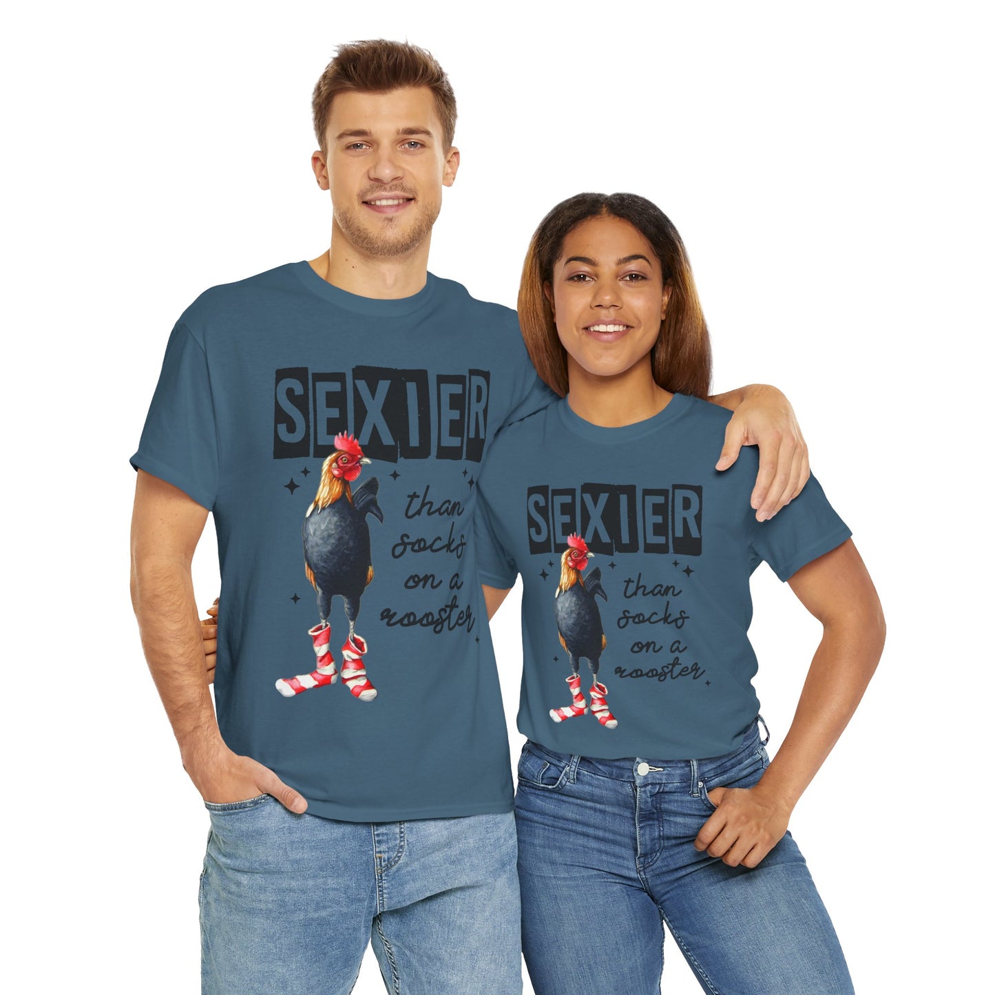 Funny Chicken Tee, Sexier than Socks on a Rooster Shirt, Quirky Graphic Tee, Unisex Humor T-Shirt, Gift for Animal Lovers