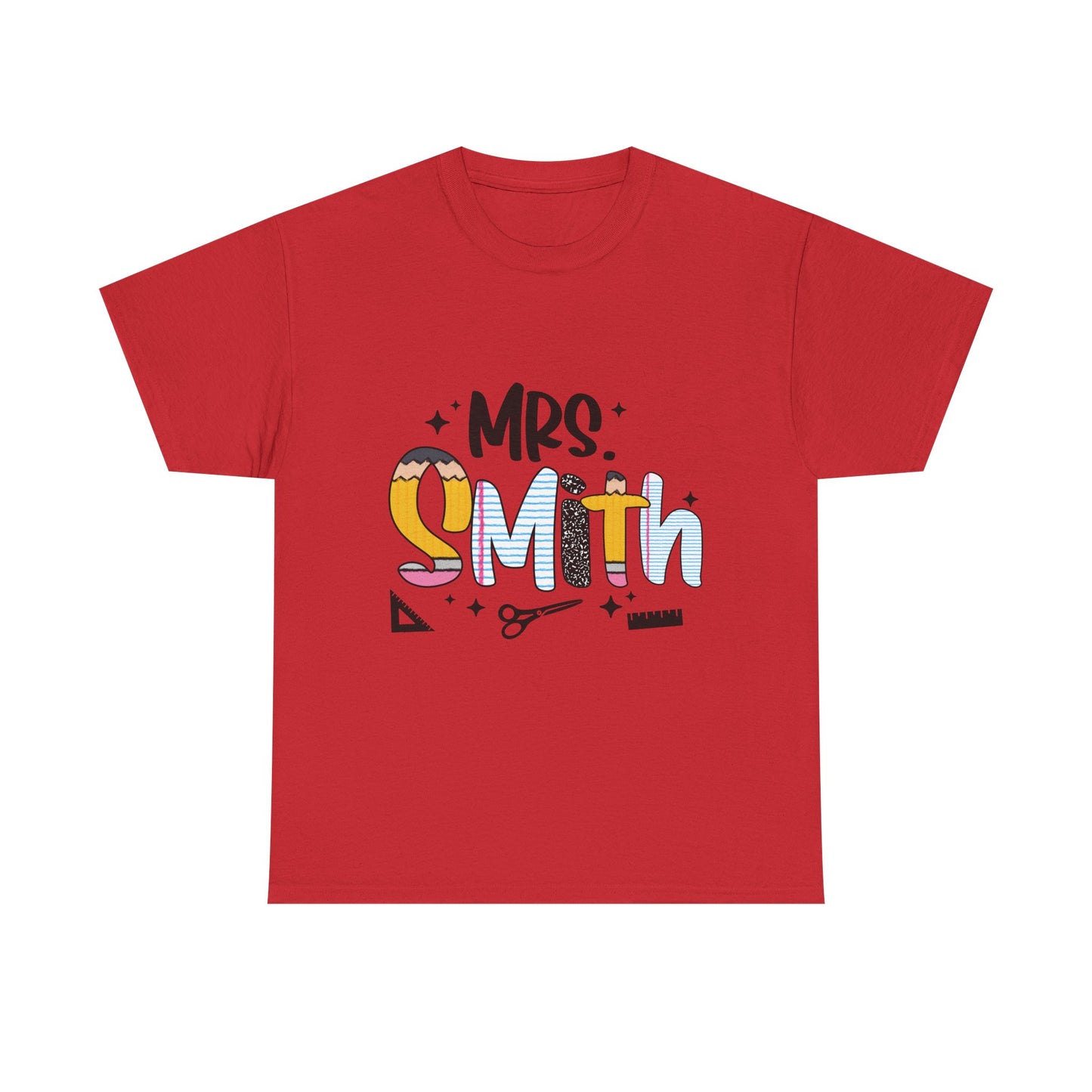 Custom Mrs. Smith Unisex Cotton Tee, Personalized Gift, Bridal Shower T-Shirt, Wedding Celebration, Newlywed Gift