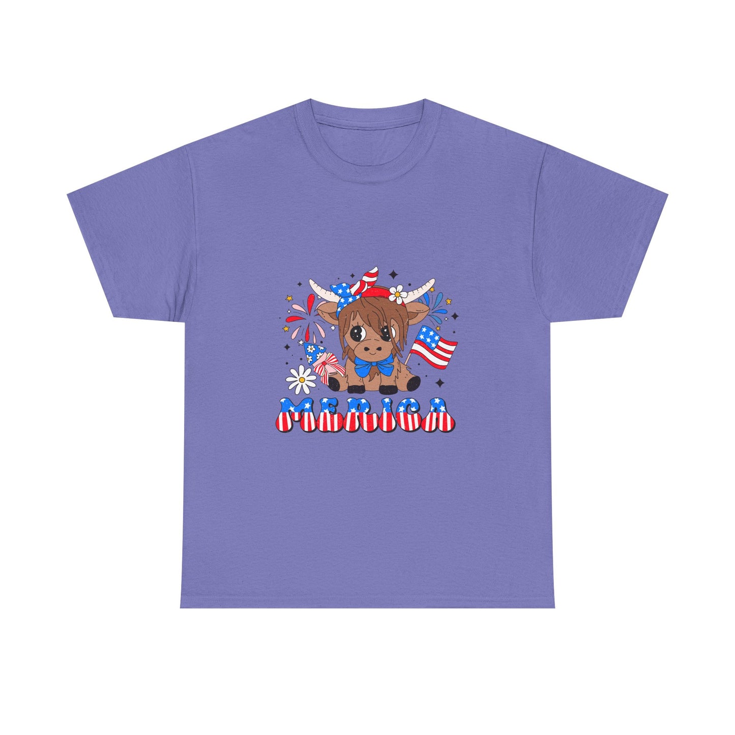 Patriotic Highland Cow T-shirt