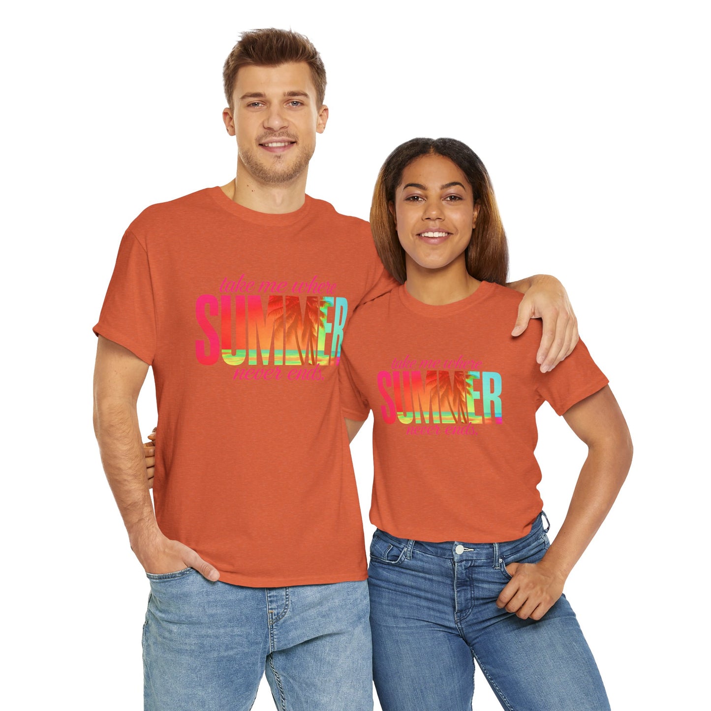 Summer Vibes Unisex Heavy Cotton Tee, Beachwear, Vacation Shirt, Gift for Summer Lovers, Casual Summer Tee, Outdoor Activities Wear