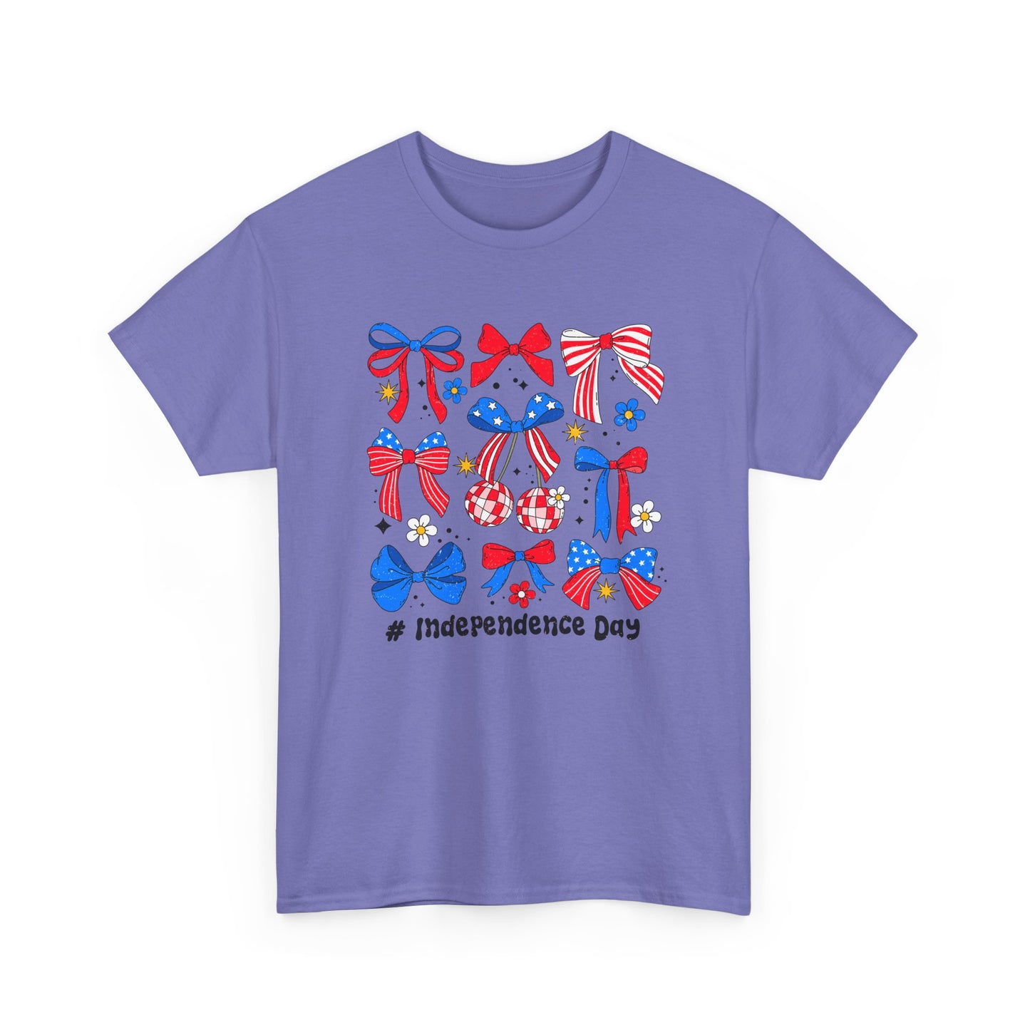 Patriotic Bow Graphic Tee for Independence Day