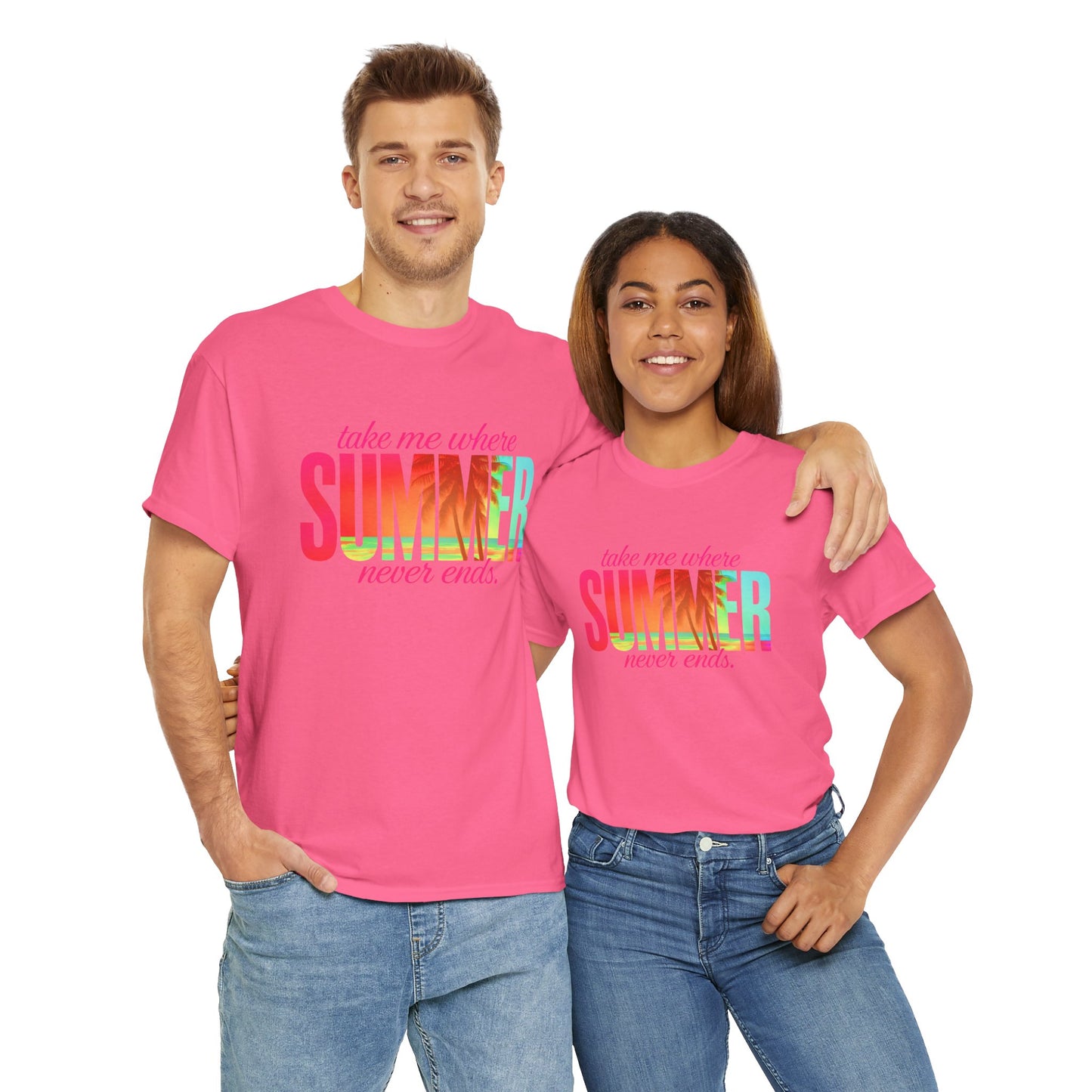 Summer Vibes Unisex Heavy Cotton Tee, Beachwear, Vacation Shirt, Gift for Summer Lovers, Casual Summer Tee, Outdoor Activities Wear