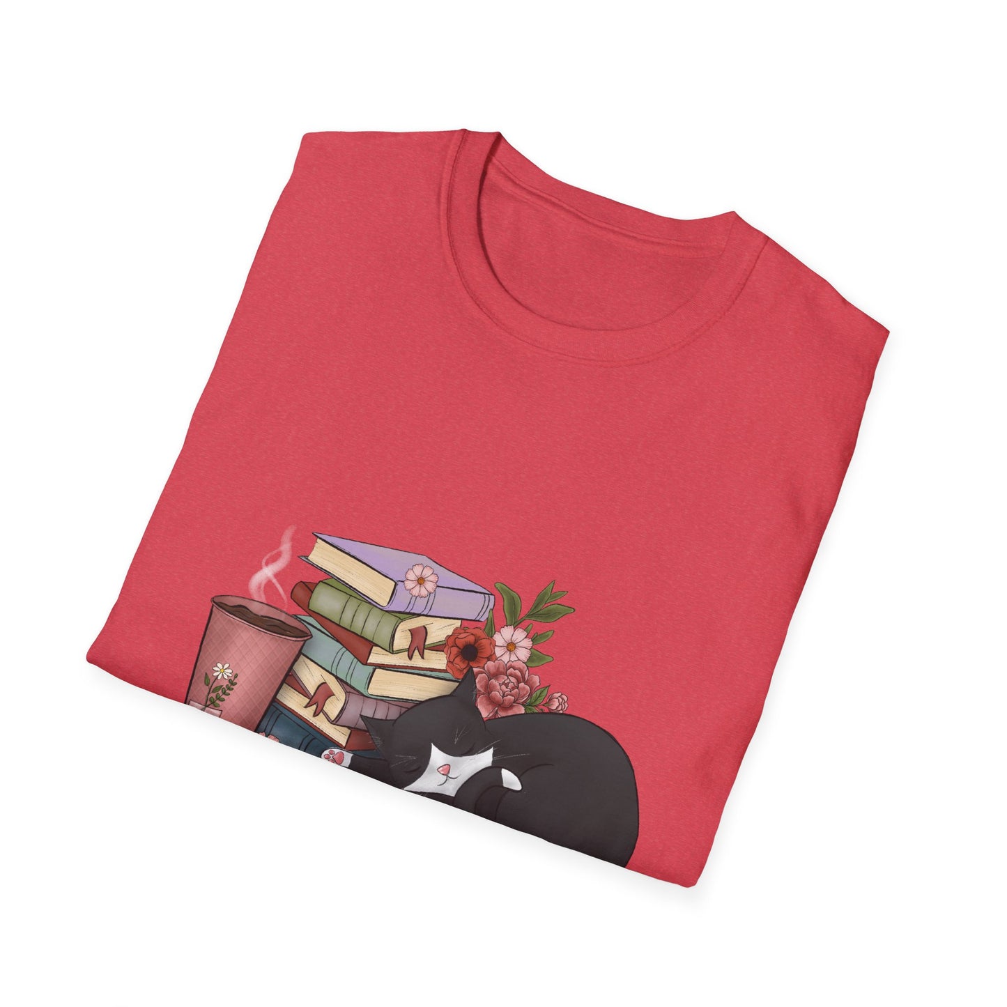 Coffee and Books Cat Tee