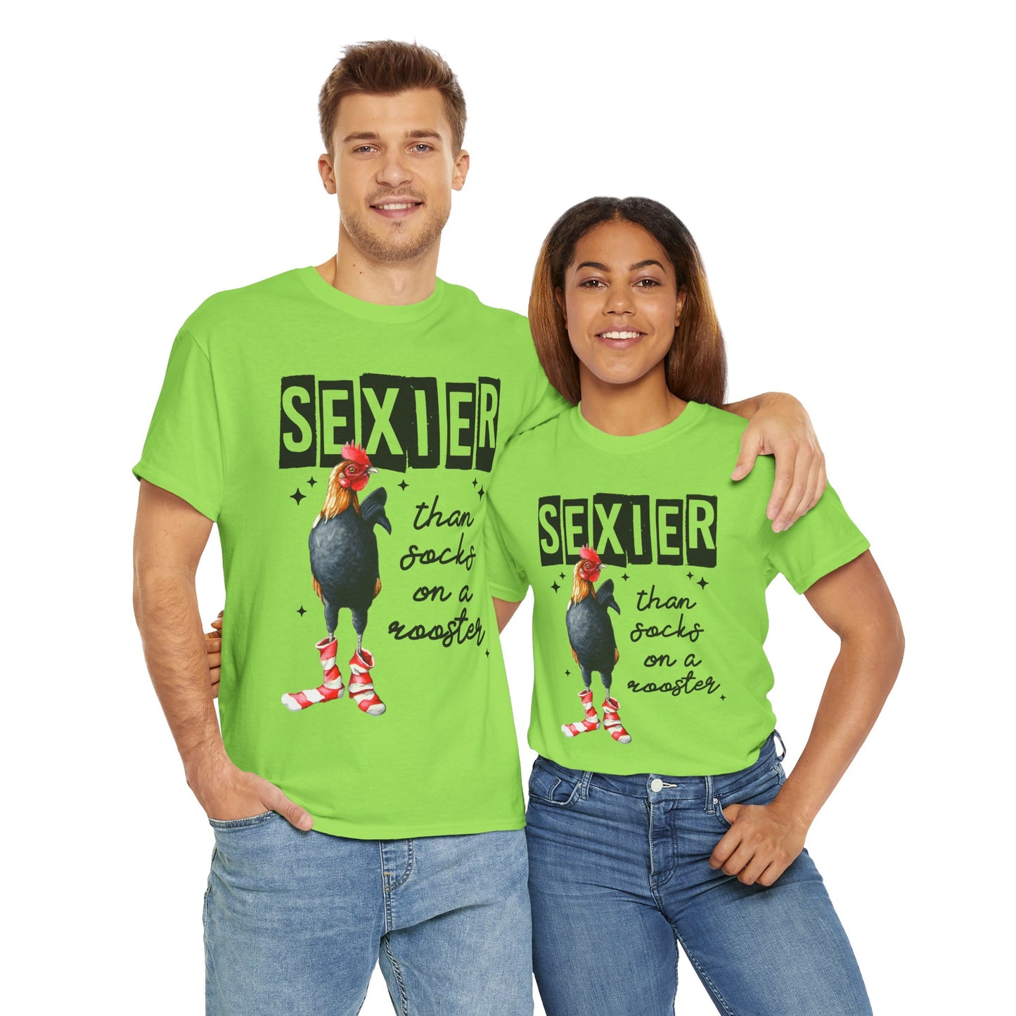 Funny Chicken Tee, Sexier than Socks on a Rooster Shirt, Quirky Graphic Tee, Unisex Humor T-Shirt, Gift for Animal Lovers