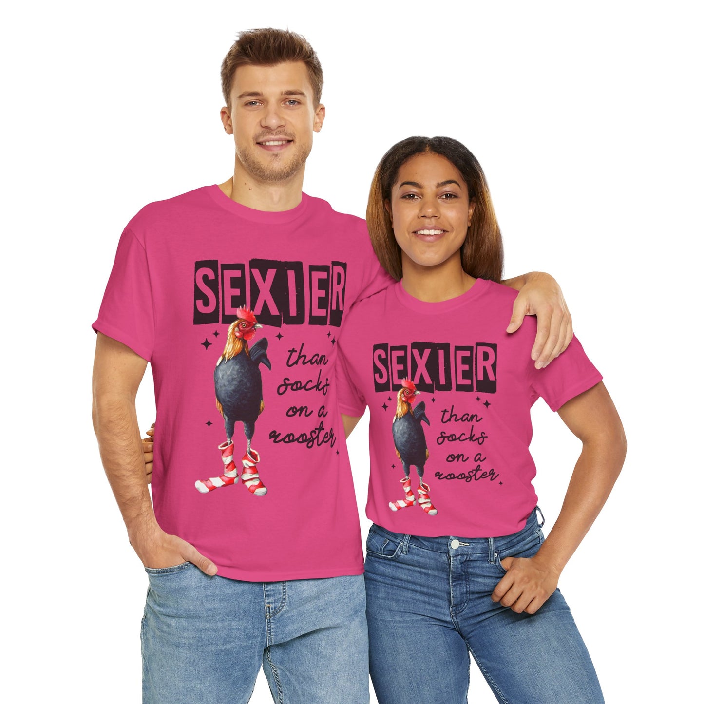 Funny Chicken Tee, Sexier than Socks on a Rooster Shirt, Quirky Graphic Tee, Unisex Humor T-Shirt, Gift for Animal Lovers