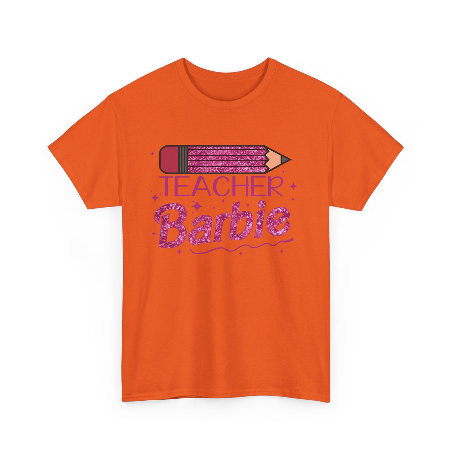 Pink Glittery Pencil Teacher Barbie T-Shirt