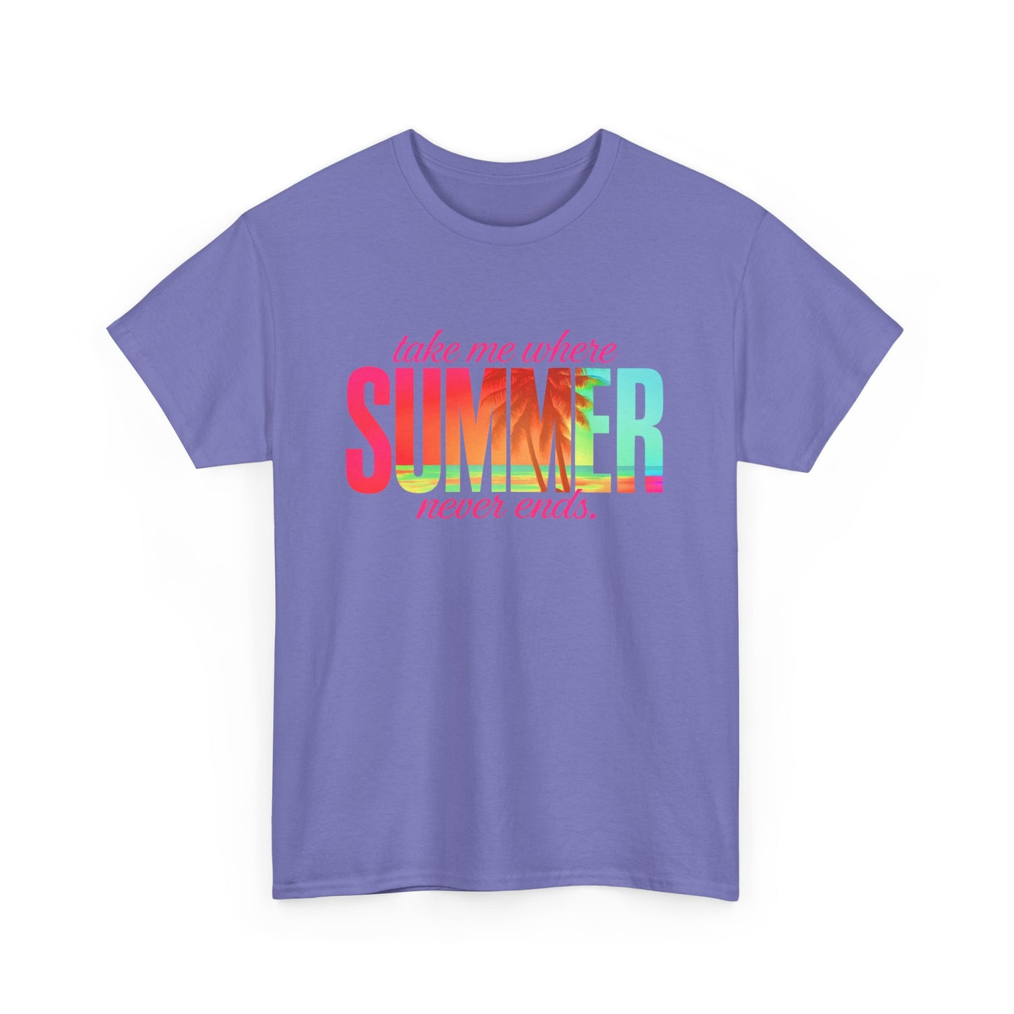 Summer Vibes Unisex Heavy Cotton Tee, Beachwear, Vacation Shirt, Gift for Summer Lovers, Casual Summer Tee, Outdoor Activities Wear