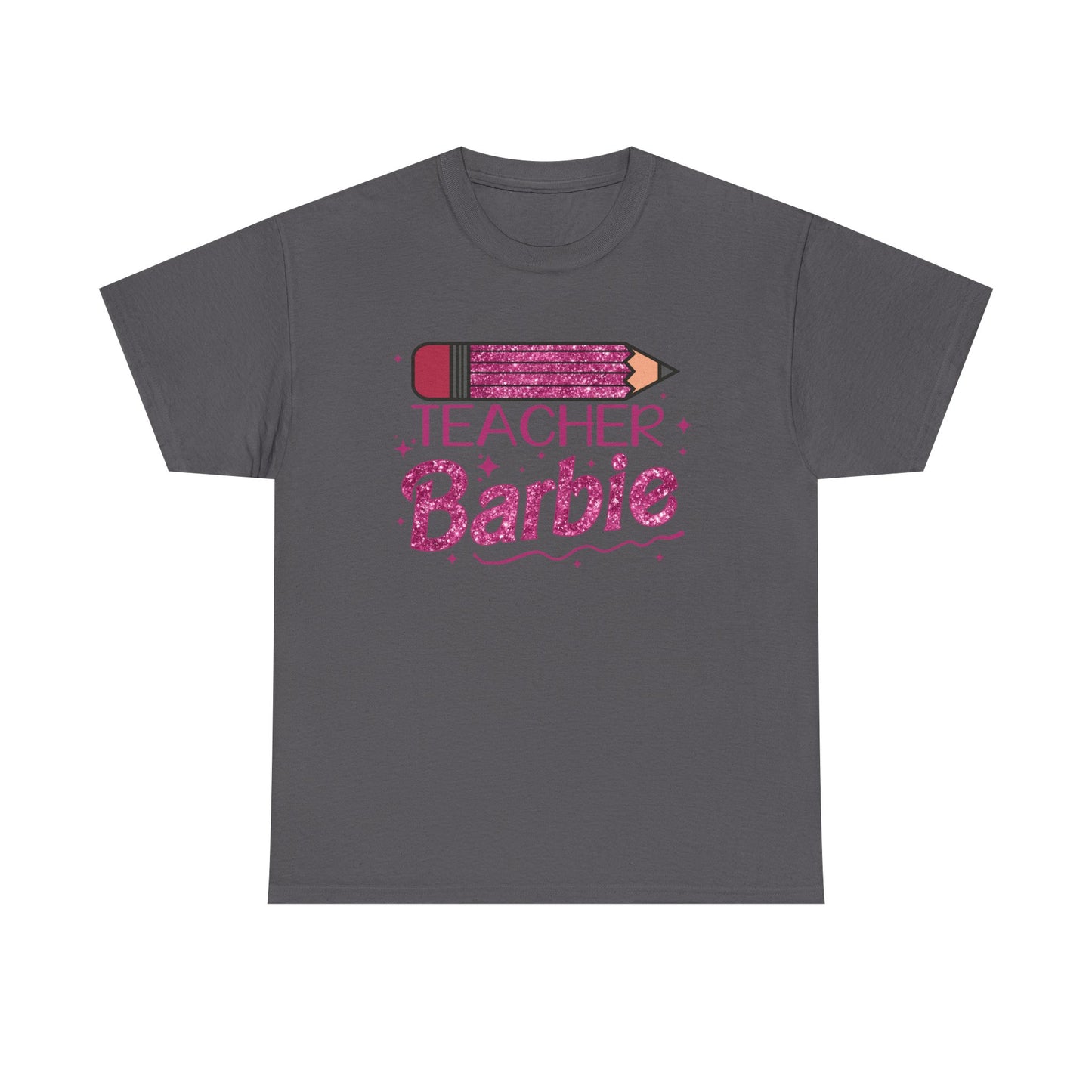 Pink Glittery Pencil Teacher Barbie T-Shirt