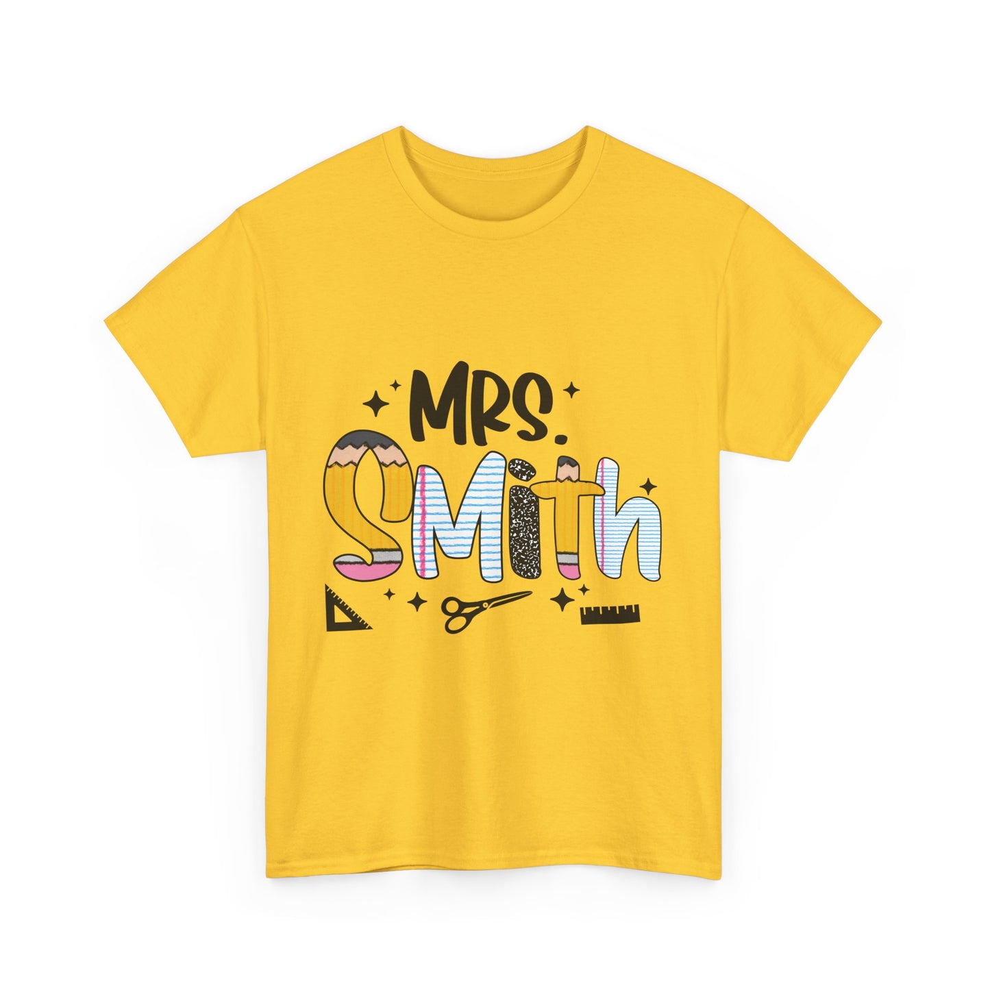 Custom Mrs. Smith Unisex Cotton Tee, Personalized Gift, Bridal Shower T-Shirt, Wedding Celebration, Newlywed Gift