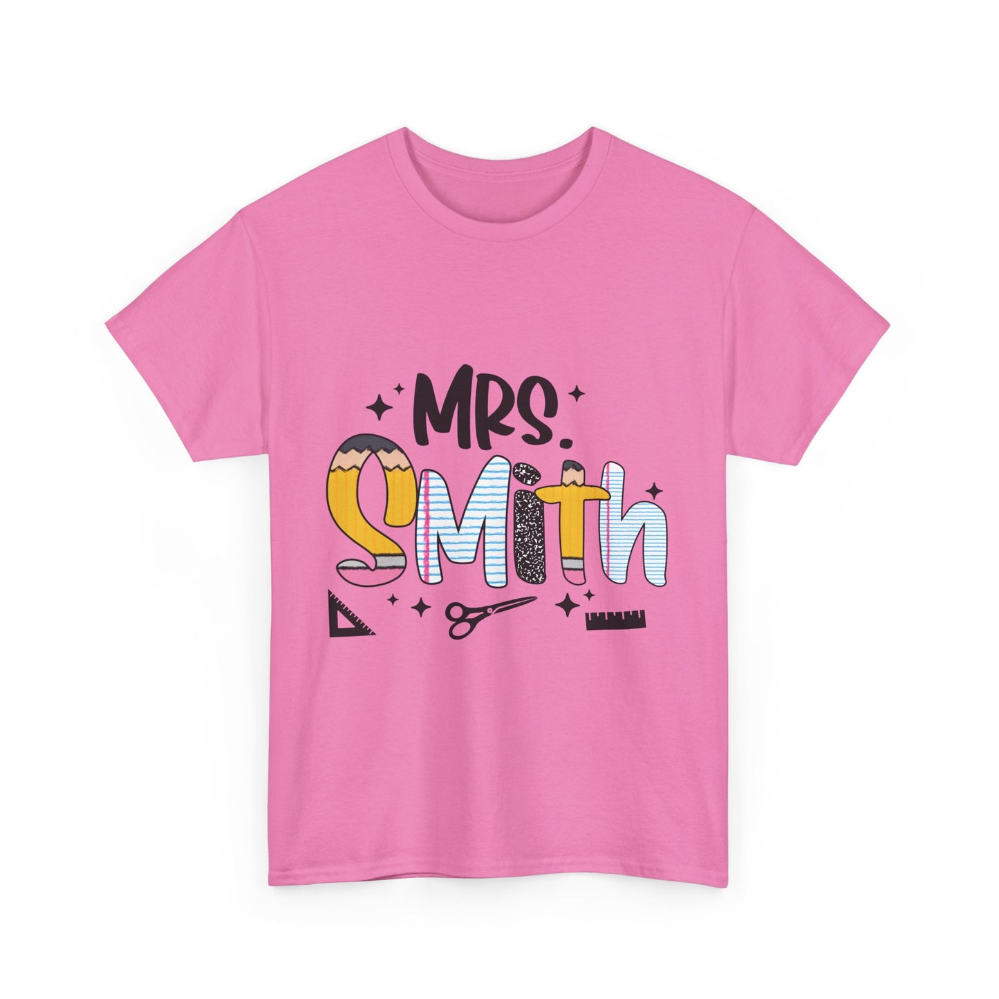 Custom Mrs. Smith Unisex Cotton Tee, Personalized Gift, Bridal Shower T-Shirt, Wedding Celebration, Newlywed Gift