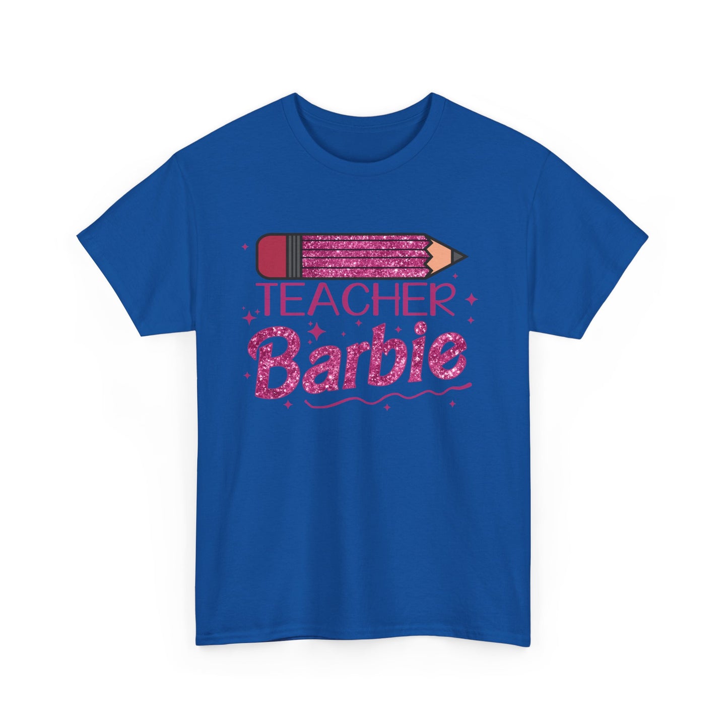 Pink Glittery Pencil Teacher Barbie T-Shirt
