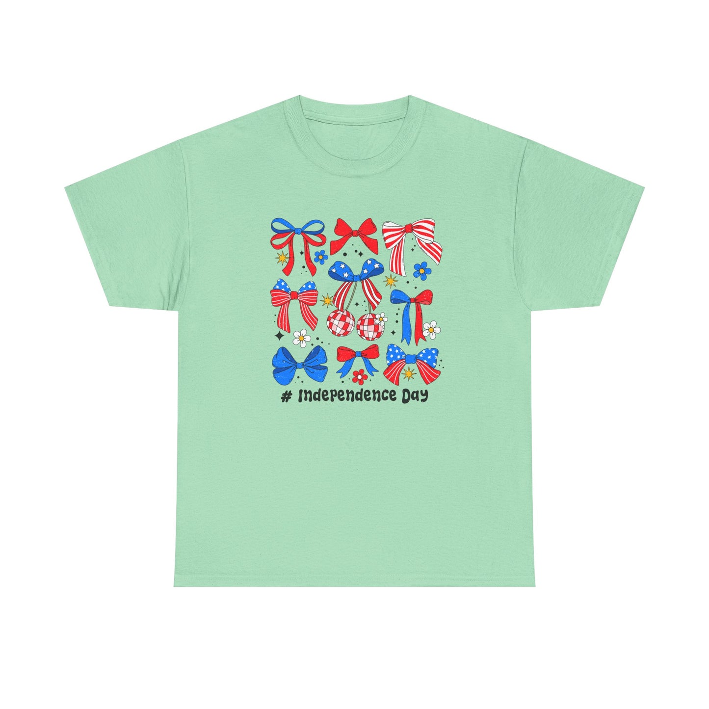 Patriotic Bow Graphic Tee for Independence Day