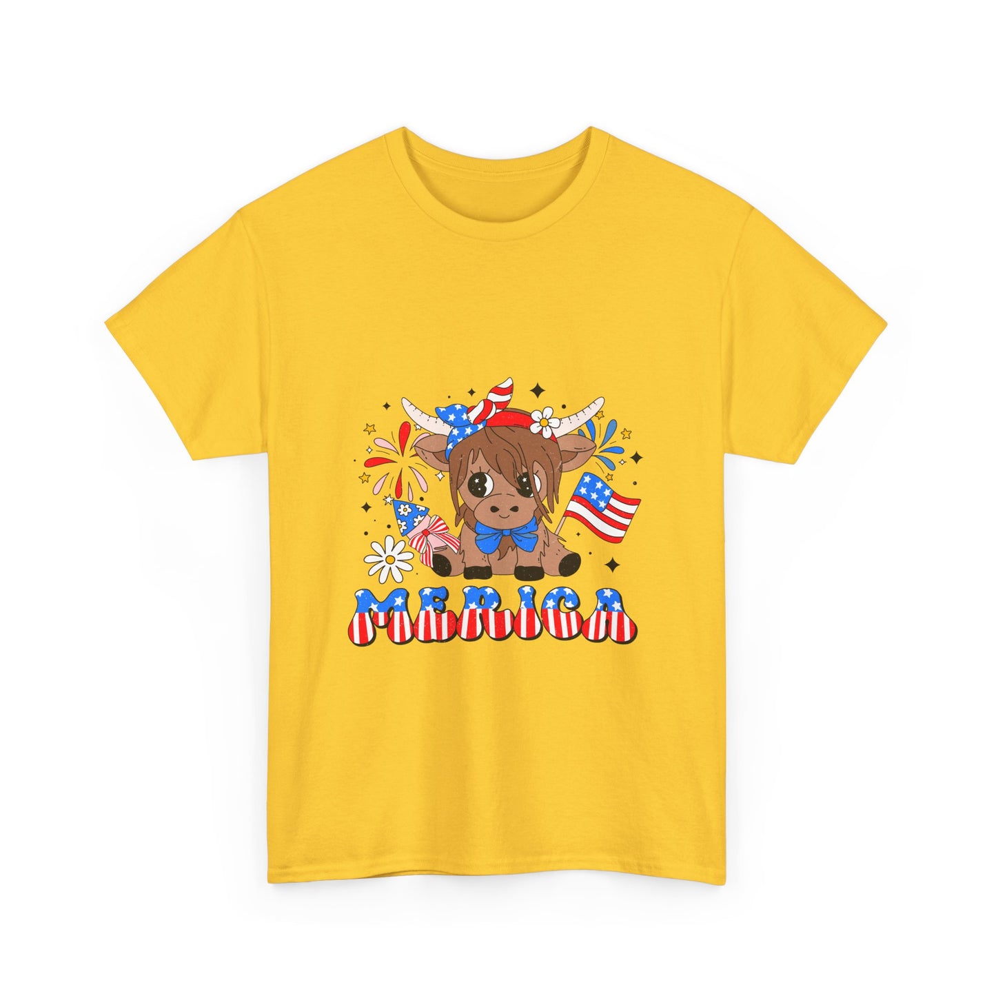 Patriotic Highland Cow T-shirt