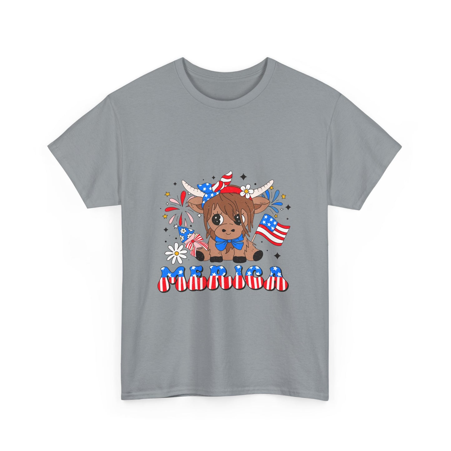 Patriotic Highland Cow T-shirt